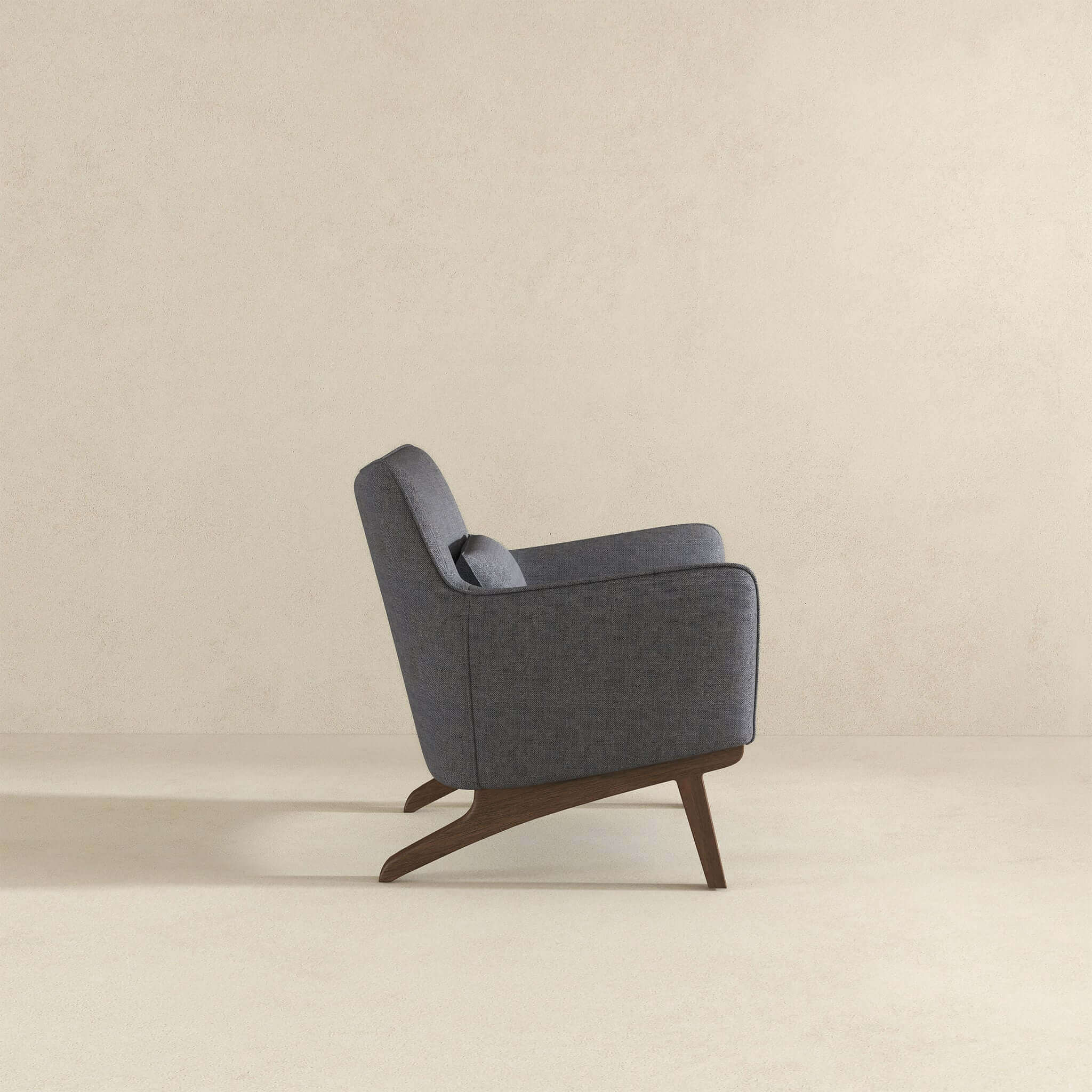 Brayden Mid Century Modern Sea Side Grey Linen Armchair - Image 4