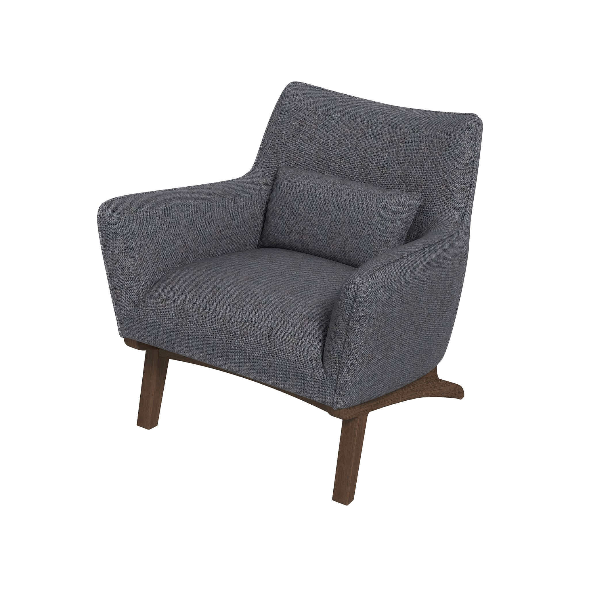Brayden Mid Century Modern Sea Side Grey Linen Armchair - Image 6