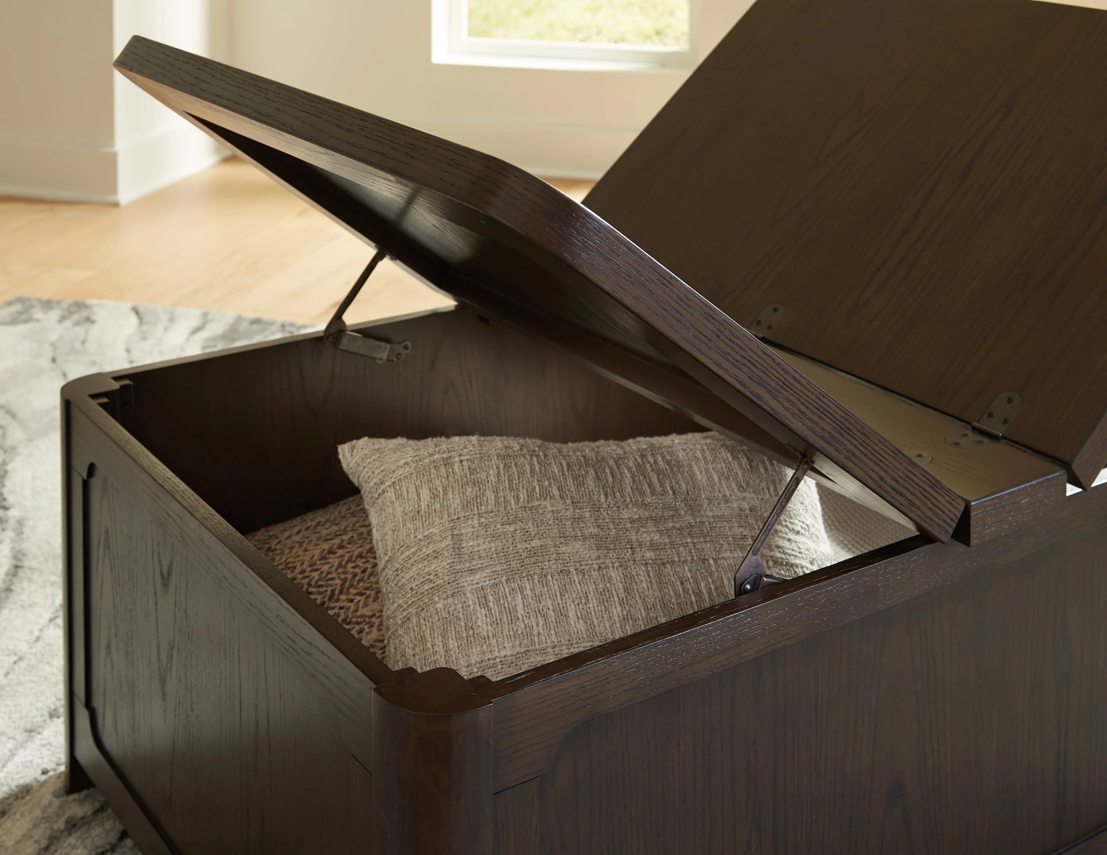Breckington Dark Brown Coffee Table With Storage - Image 7