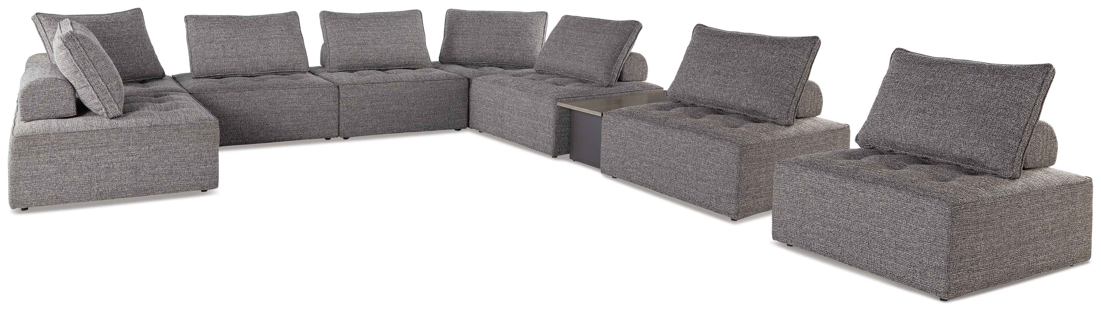 Bree Zee Brown 8-Piece Outdoor Sectional with Lounge Chair - Image 3