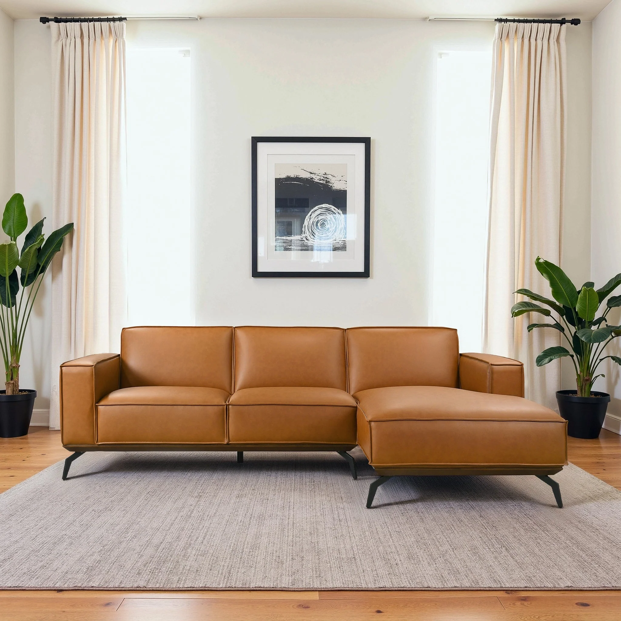 Brenham Easy Clean Modern Right Sectional Sofa & Chaise - Image 2
