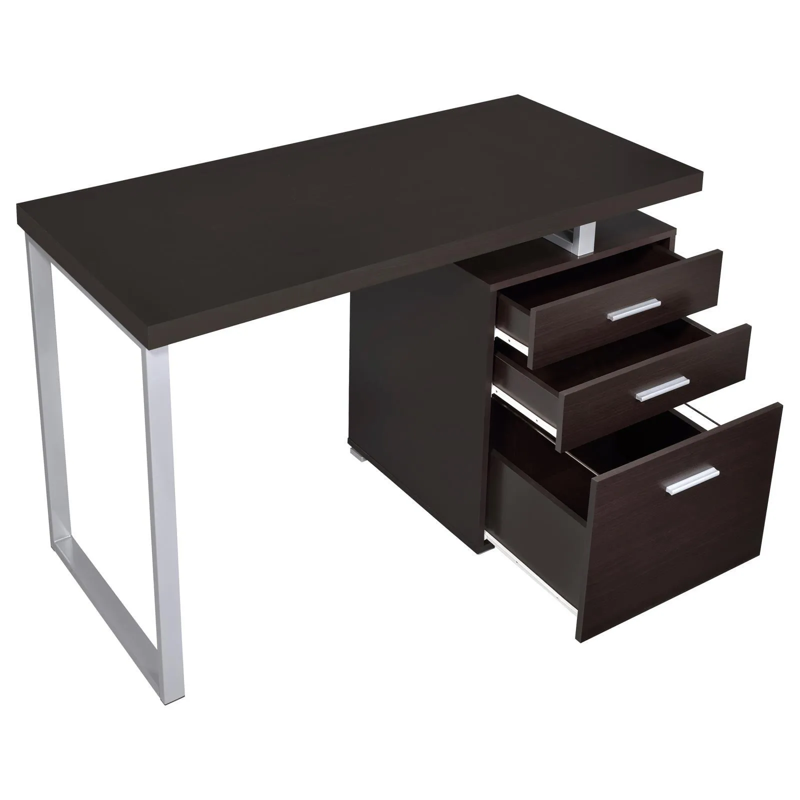 Brennan Cappuccino 3-Drawer Office Desk - Image 4