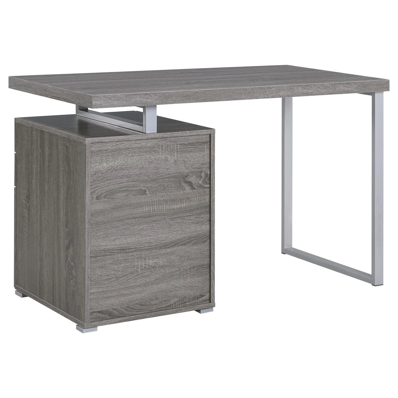 Brennan Weathered Gray 3-Drawer Office Desk - Image 7