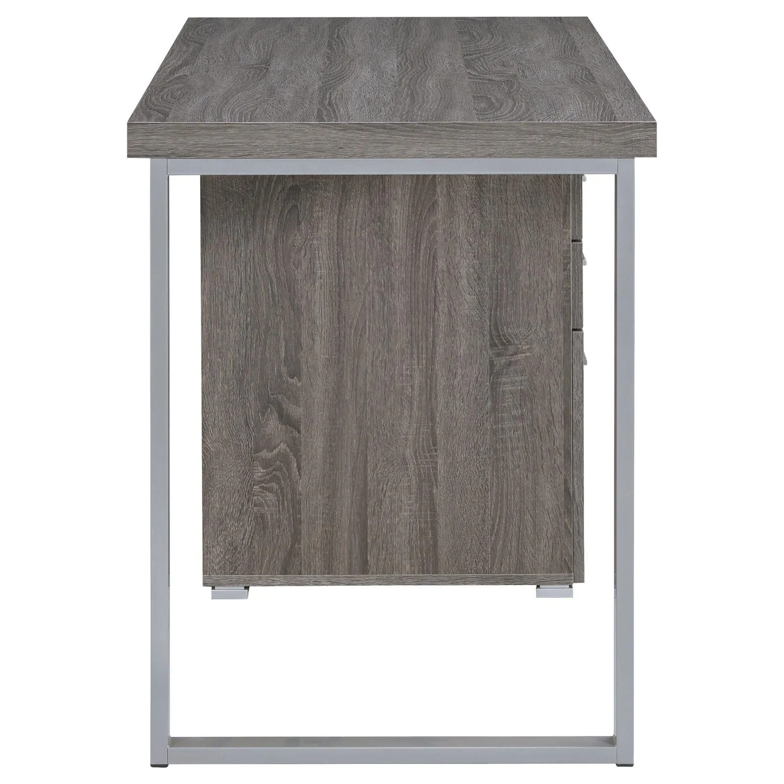 Brennan Weathered Gray 3-Drawer Office Desk - Image 9