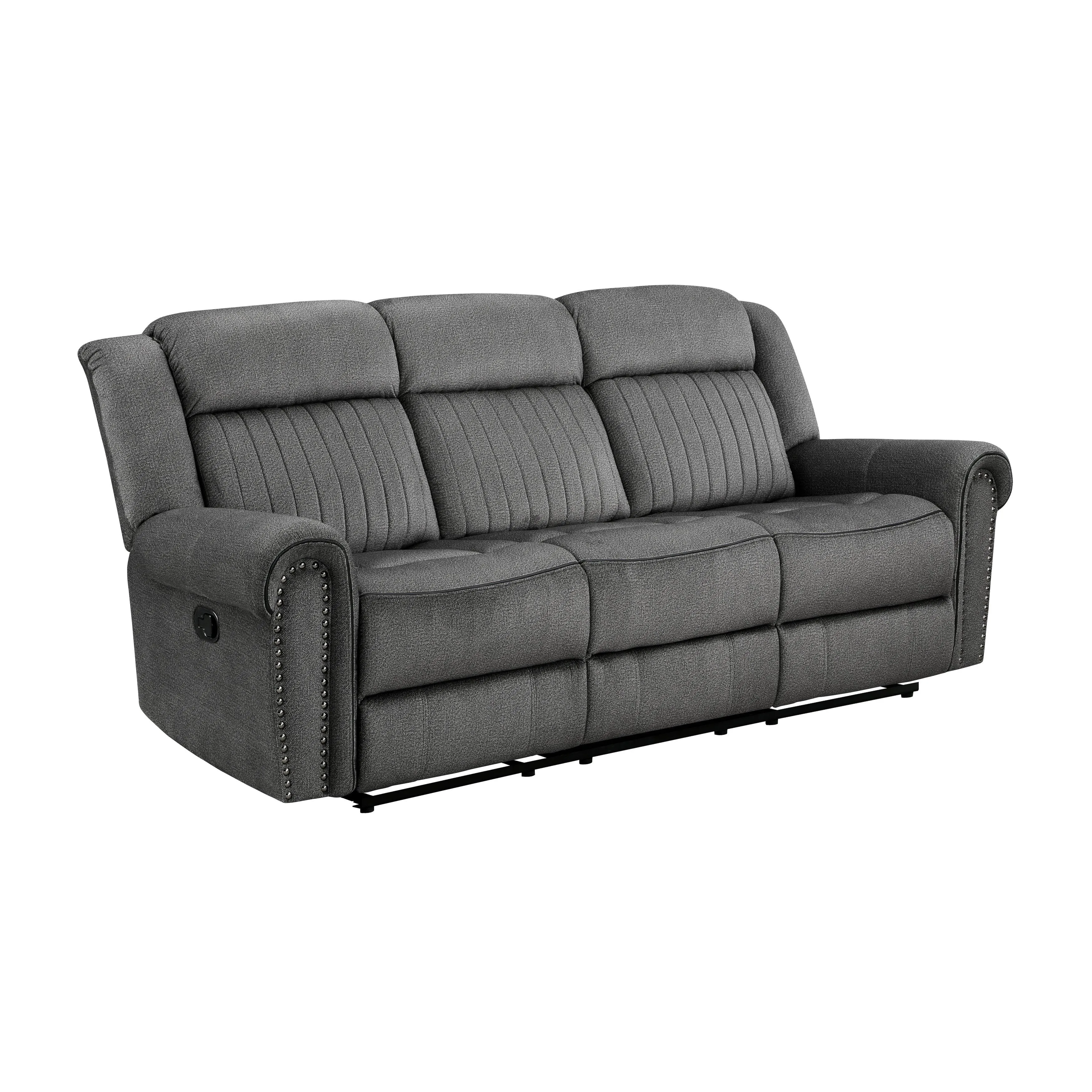 Brennen Charcoal Double Reclining Sofa - Image 4