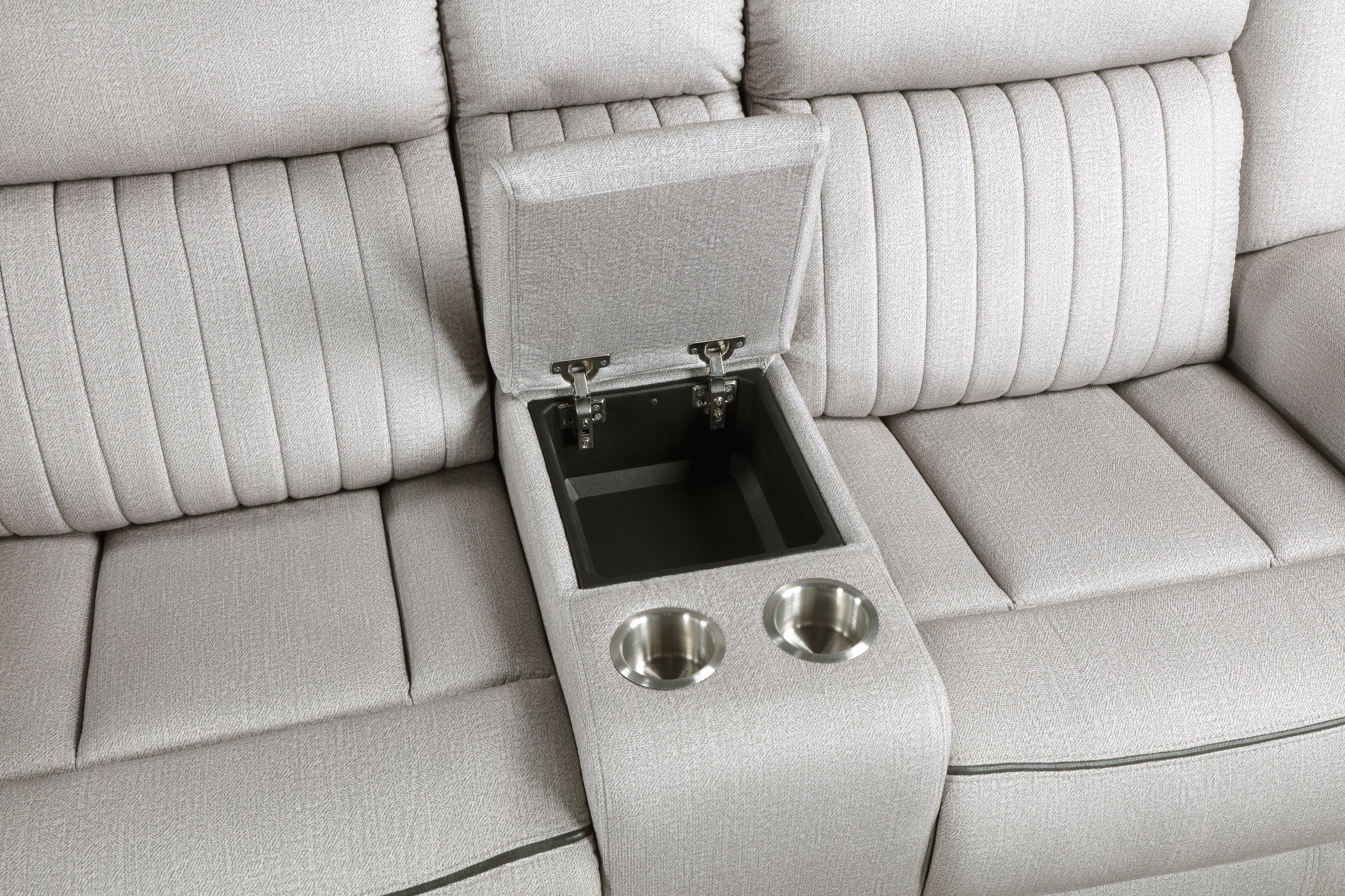 Brennen Mist Power Double Reclining Loveseat with Center Console - Image 5