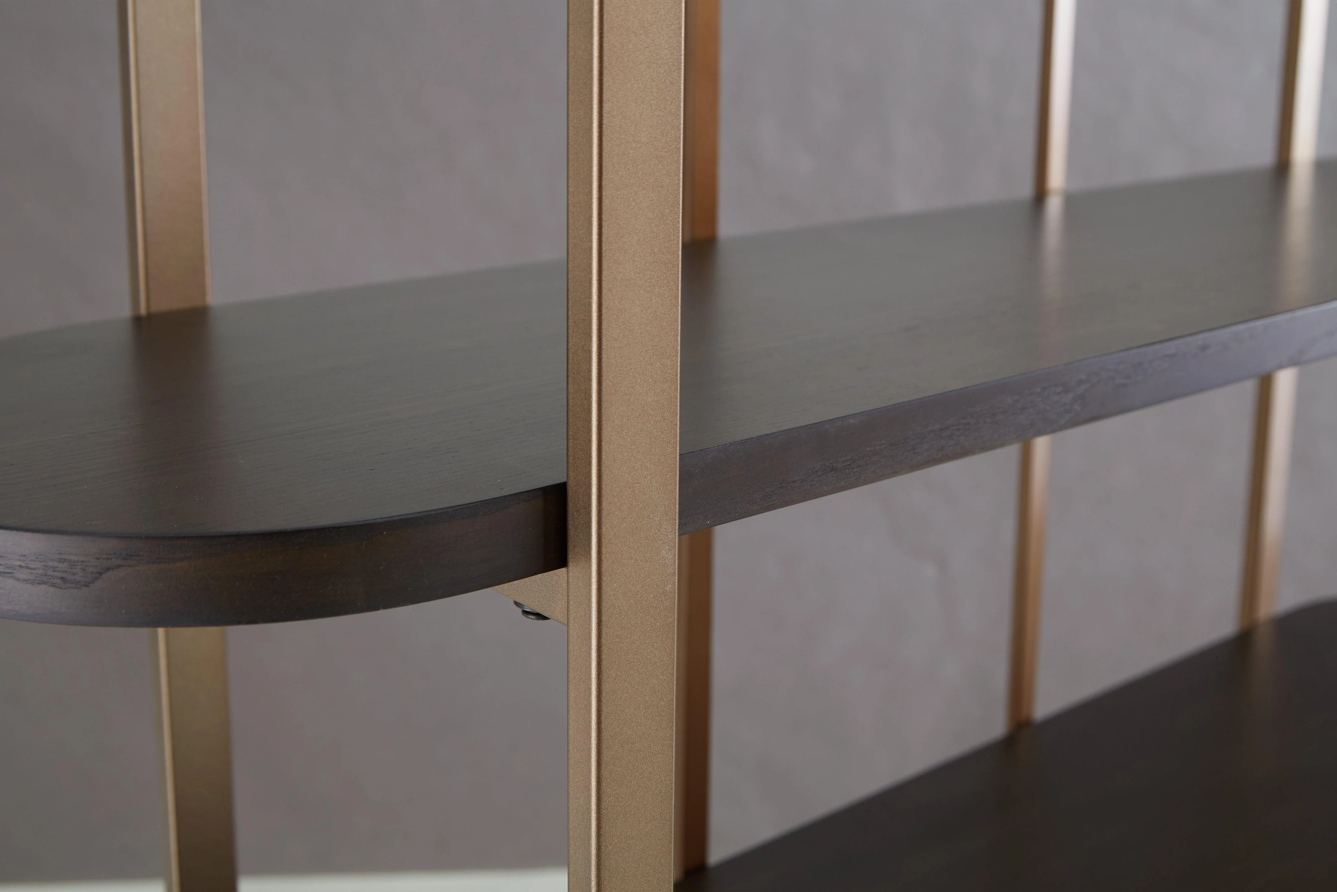 Brentmour Brown/Gold Finish Bookcase - Image 4