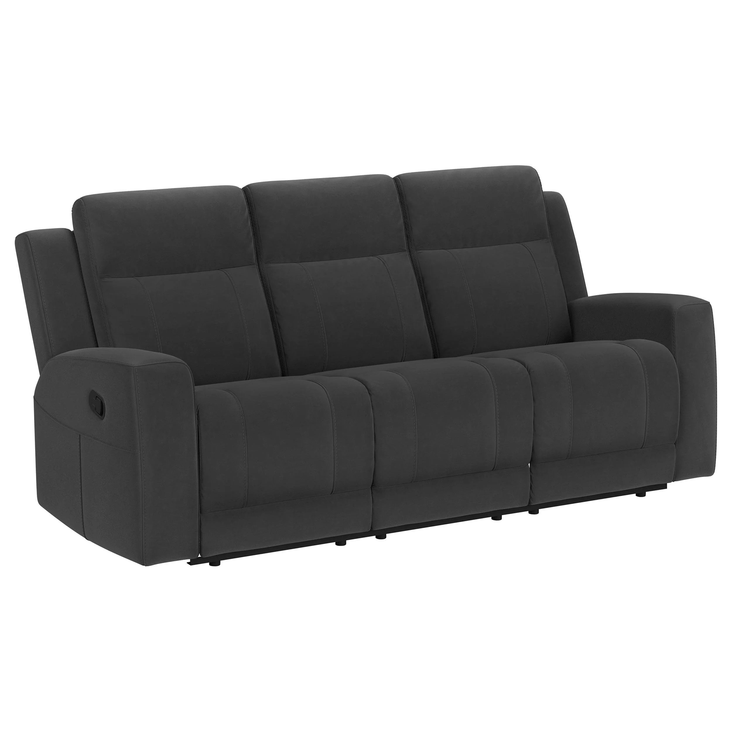 Brentwood Dark Charcoal Upholstered Motion Reclining Sofa - Image 3