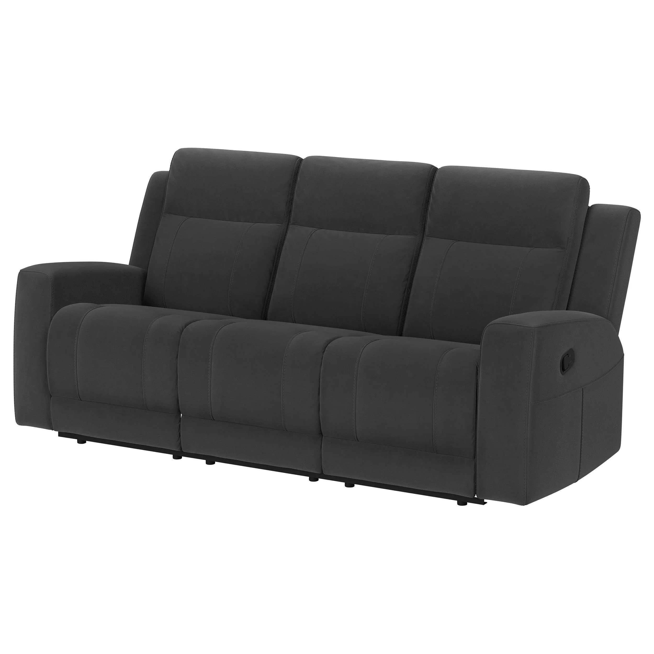 Brentwood Dark Charcoal Upholstered Motion Reclining Sofa - Image 4