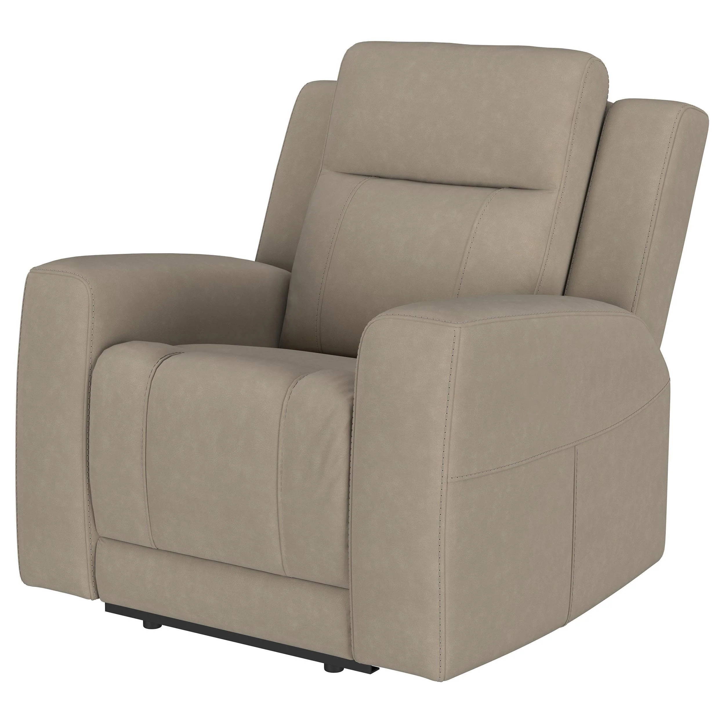 Brentwood Taupe Upholstered Recliner Chair - Image 4