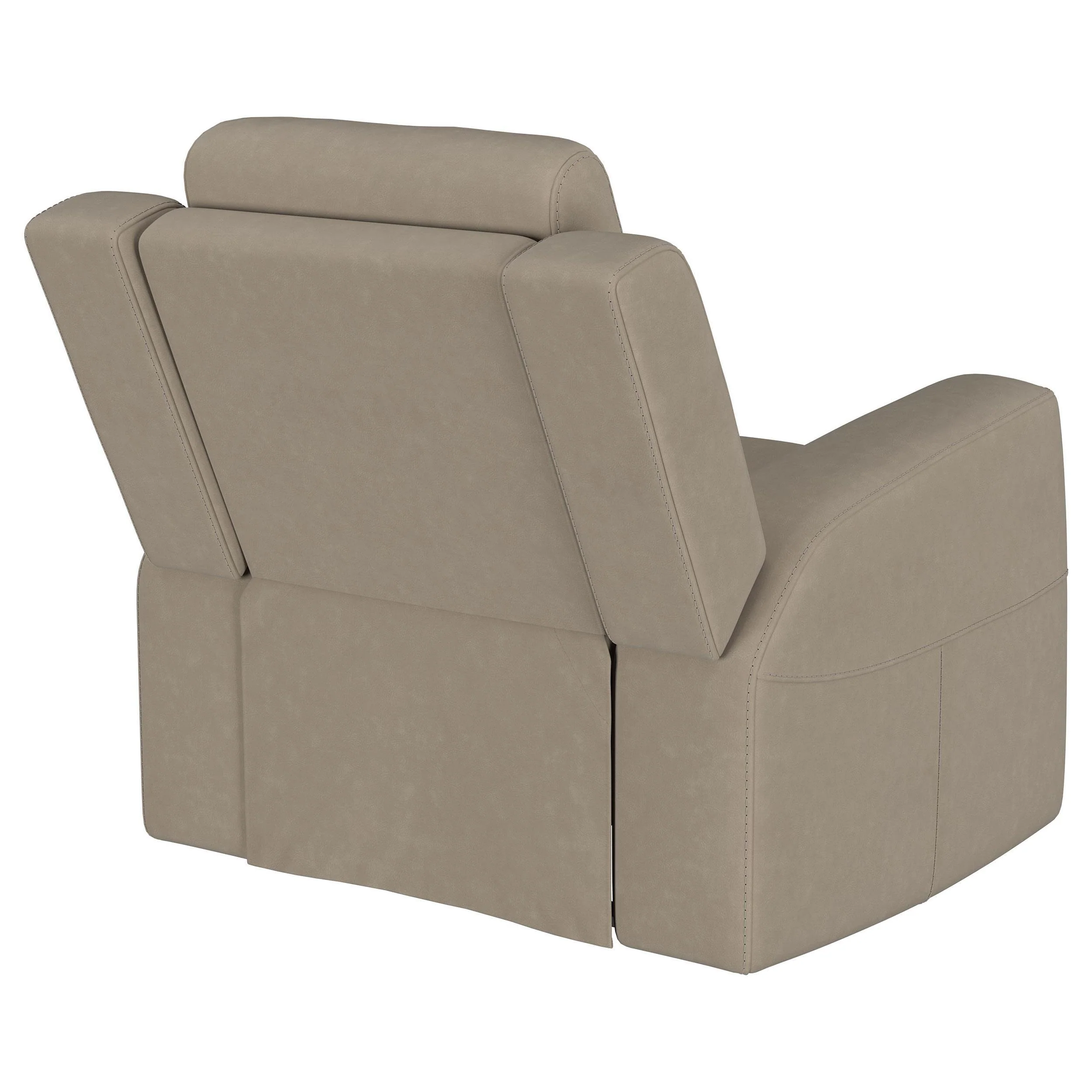 Brentwood Taupe Upholstered Recliner Chair - Image 8