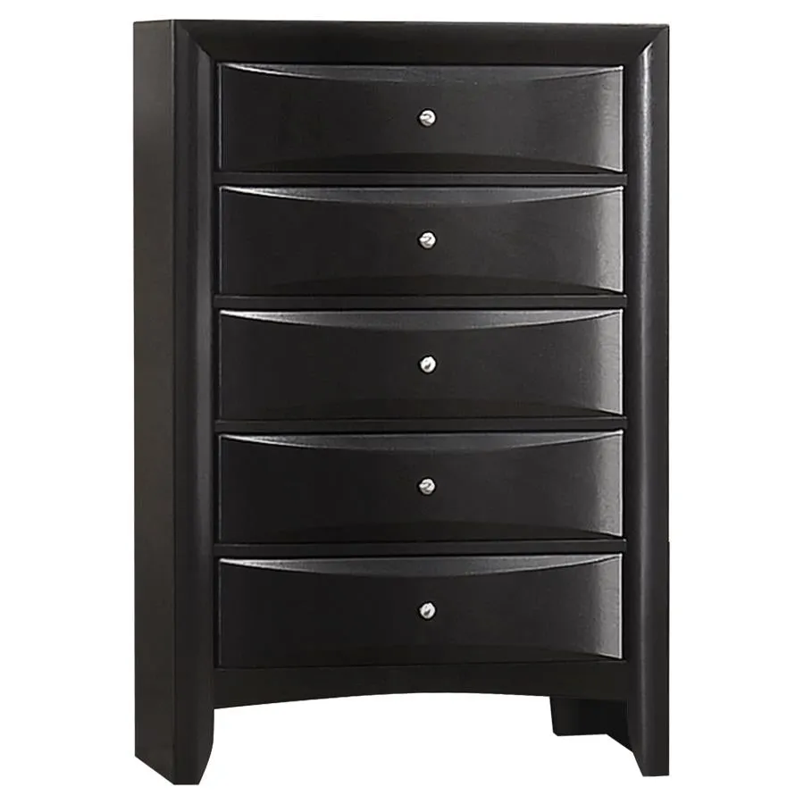 Briana Black 5-Piece Eastern King Storage Bedroom Set with Bookcase Headboard - Image 9