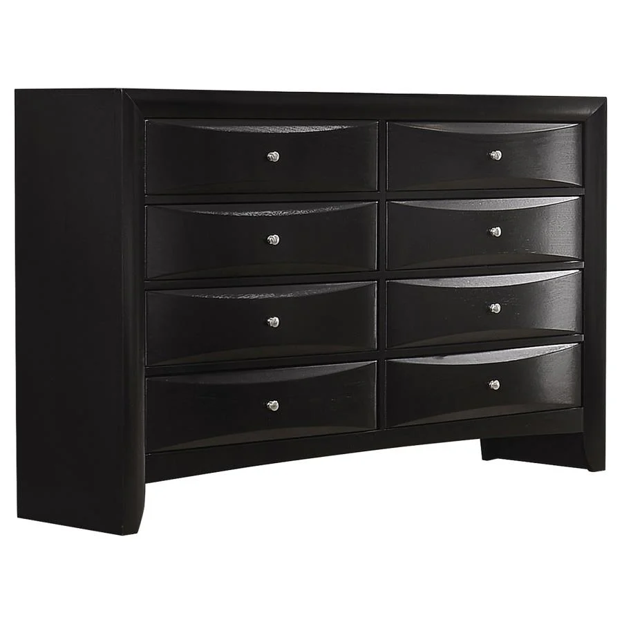 Briana Black 5-Piece Queen Storage Bedroom Set with Bookcase Headboard - Image 7