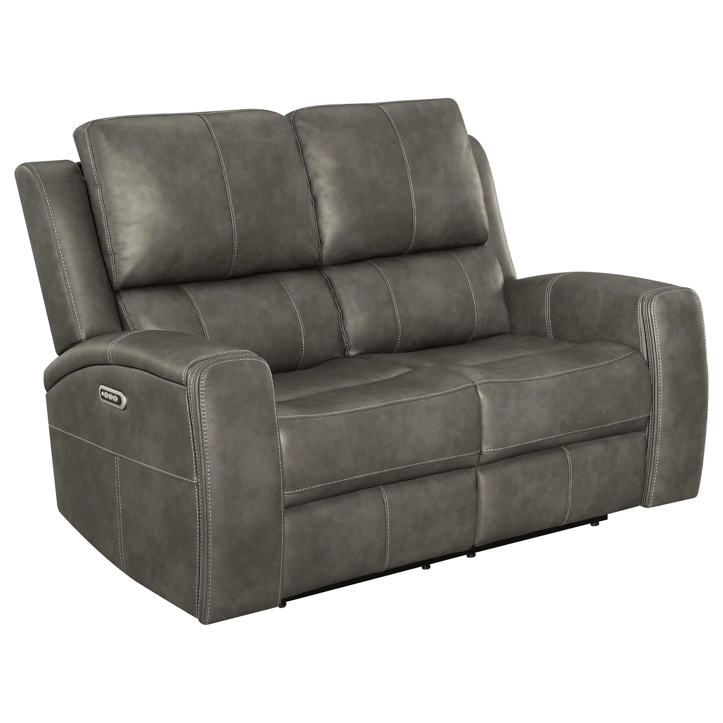 Brickston Charcoal Triple Power Reclining Loveseat