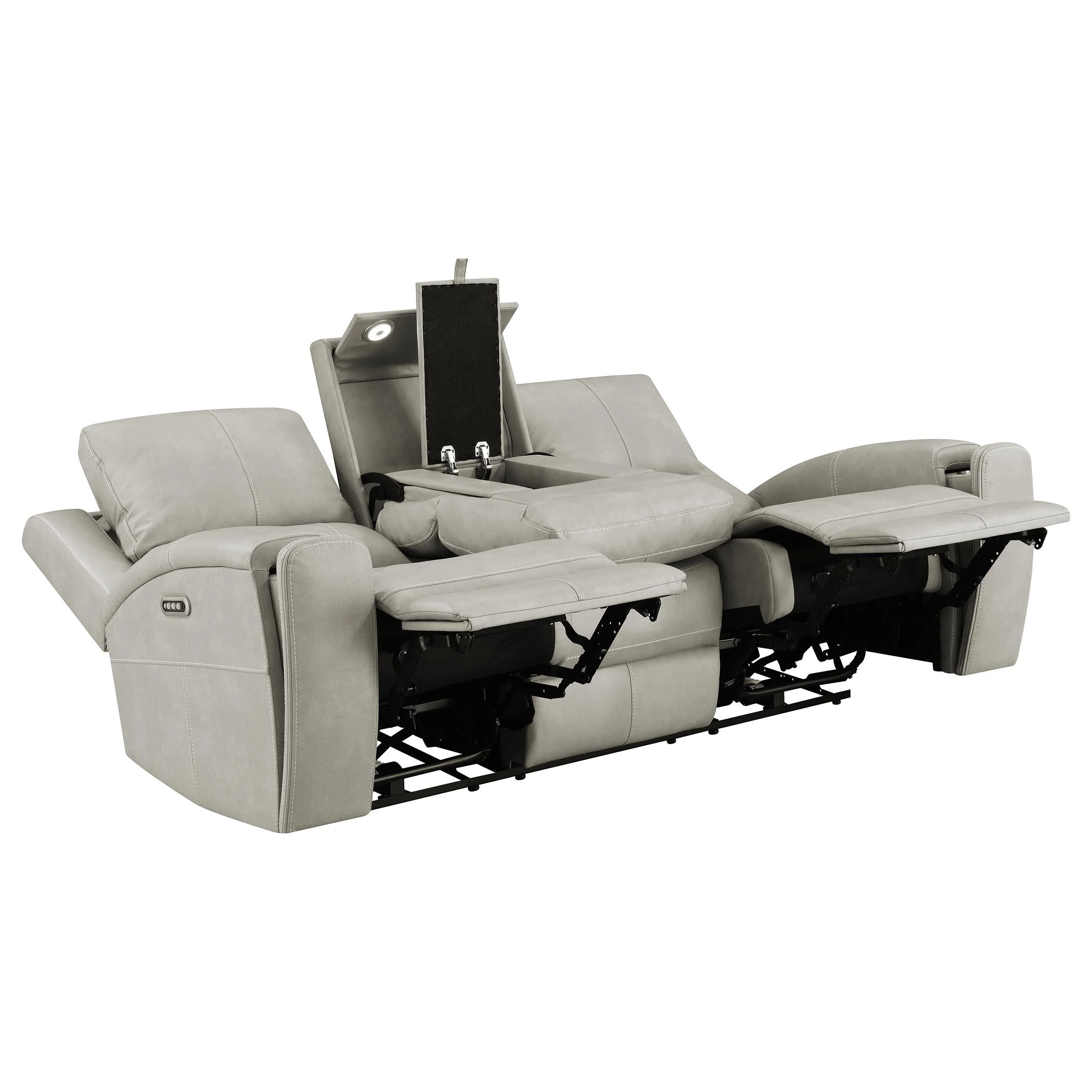 Brickston Gray 3-Piece Triple Power Reclining Set - Image 3