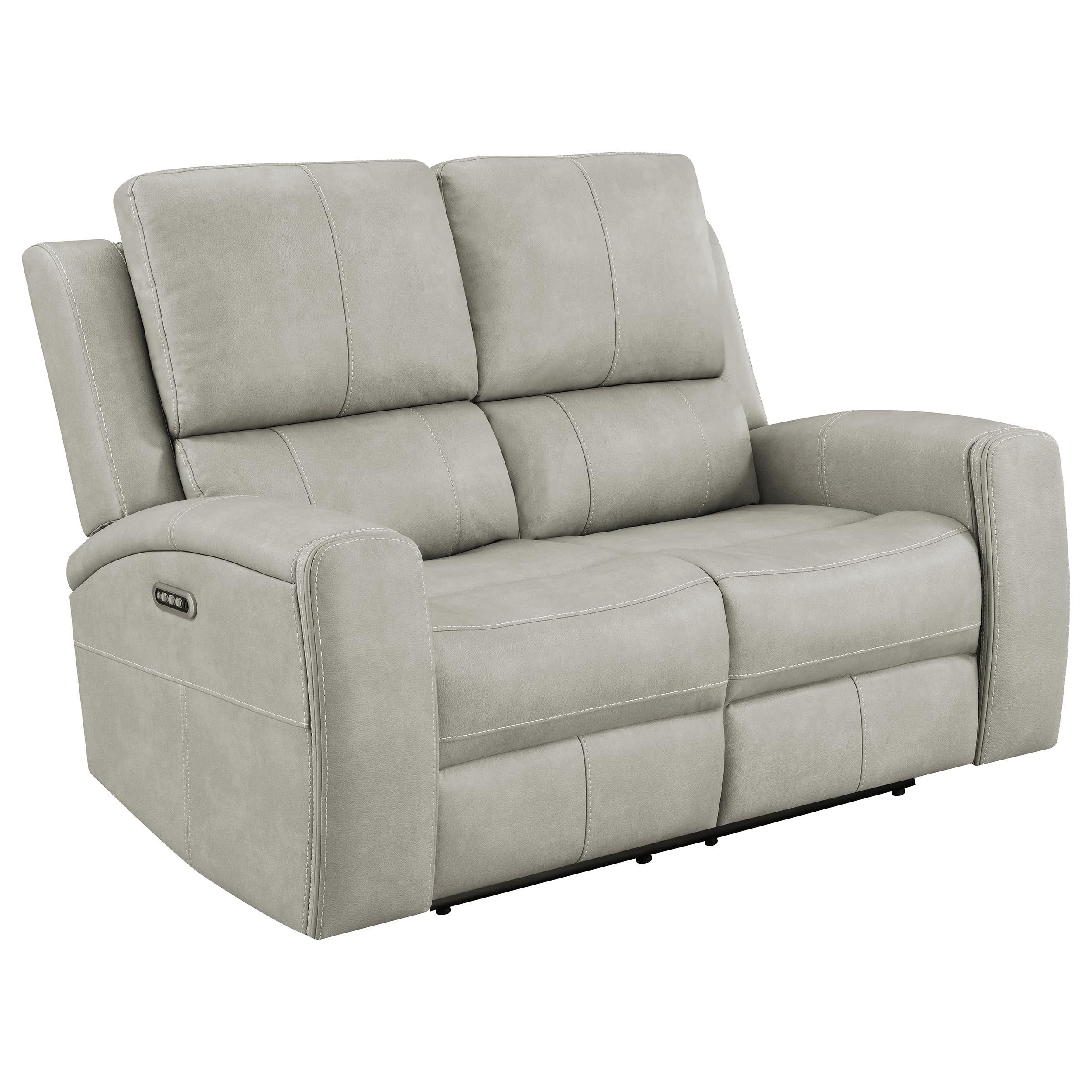 Brickston Gray Triple Power Reclining Loveseat