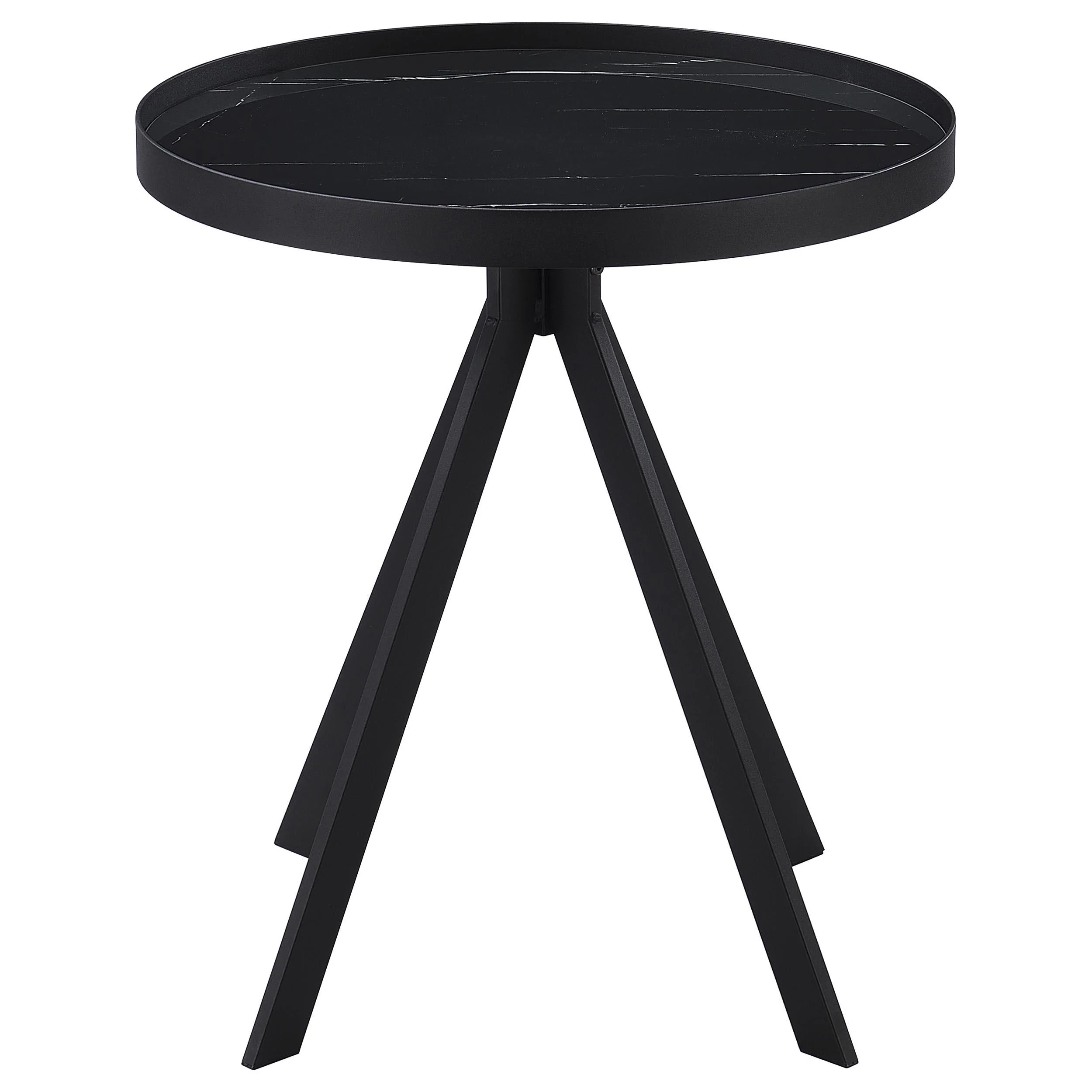 Briggs Black 3-Piece Round Coffee and End Table Set - Image 3