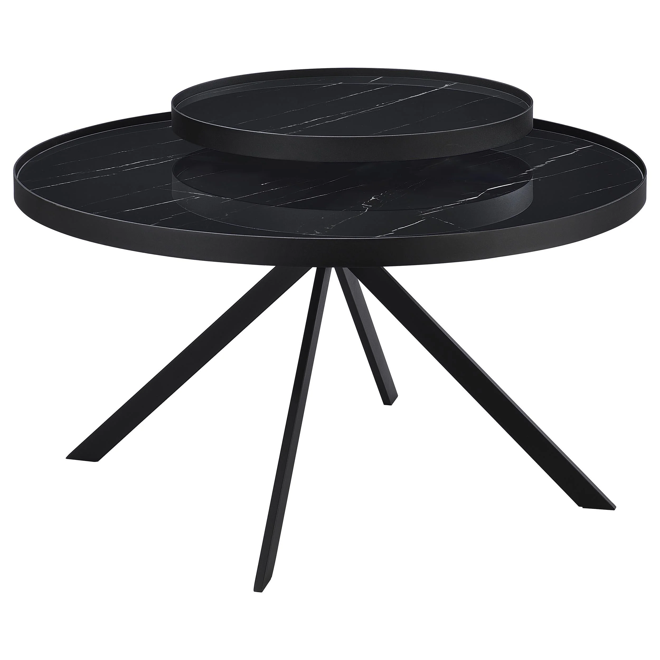 Briggs Black 3-Piece Round Coffee and End Table Set - Image 7