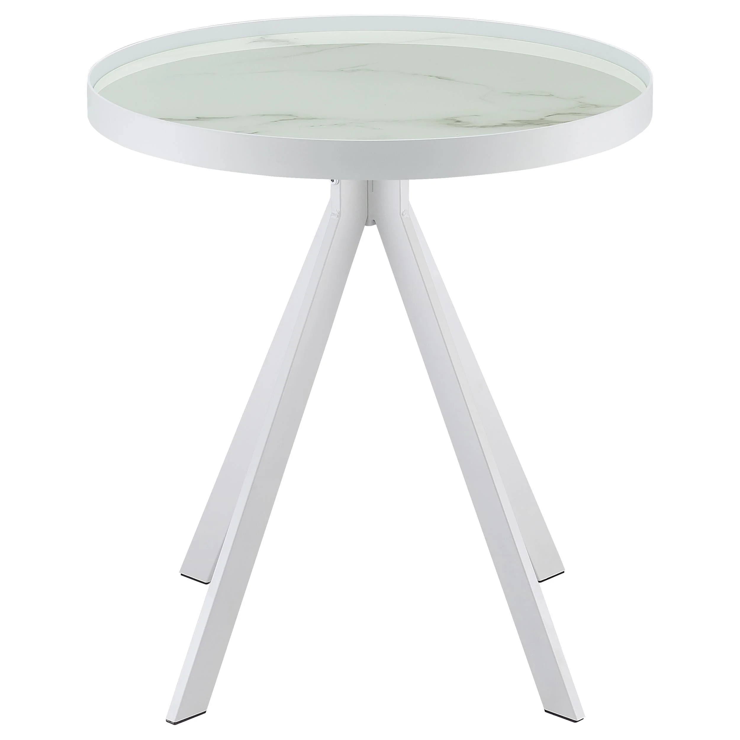 Briggs White 2-Piece Round Coffee and End Table Set - Image 4