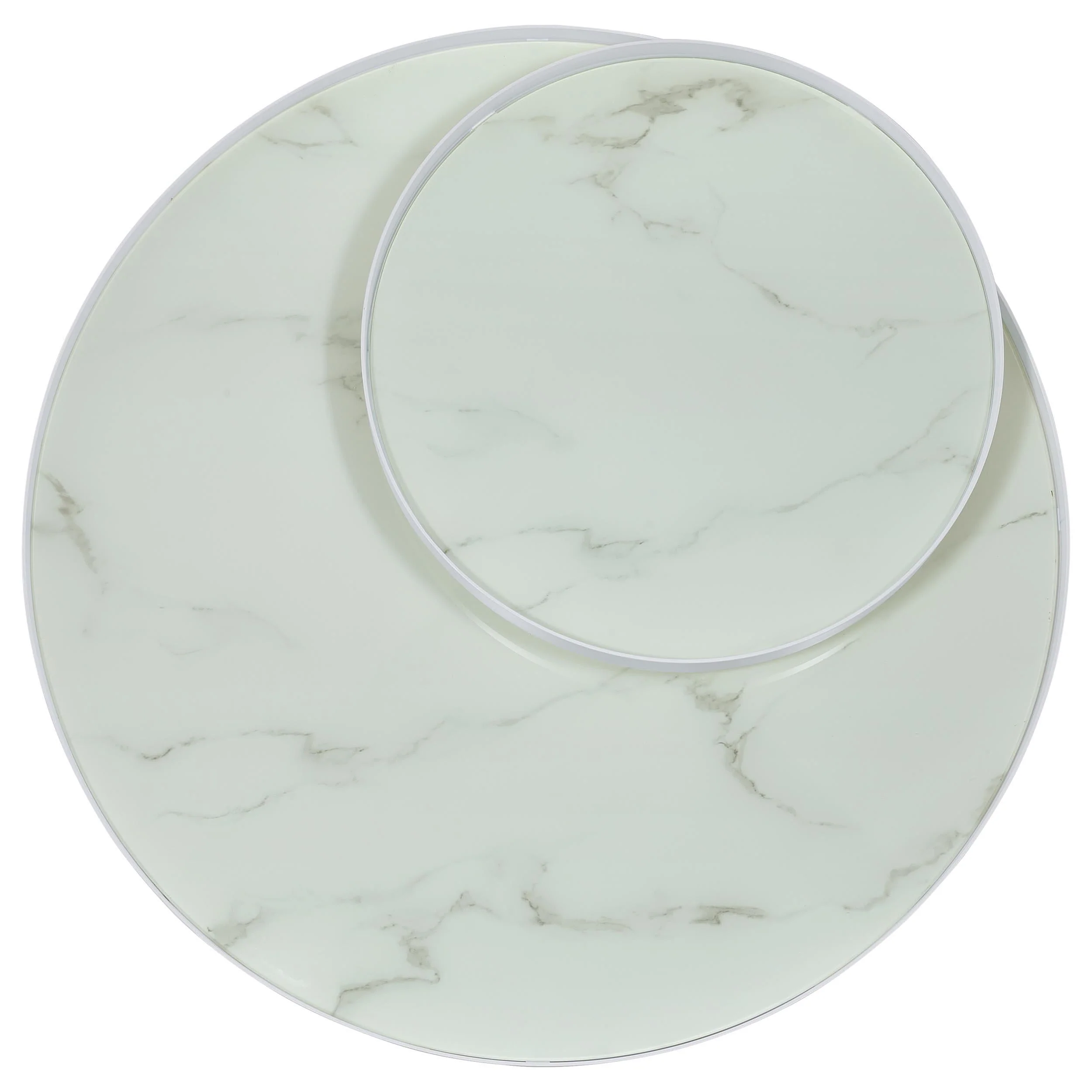 Briggs White 2-Piece Round Coffee and End Table Set - Image 8