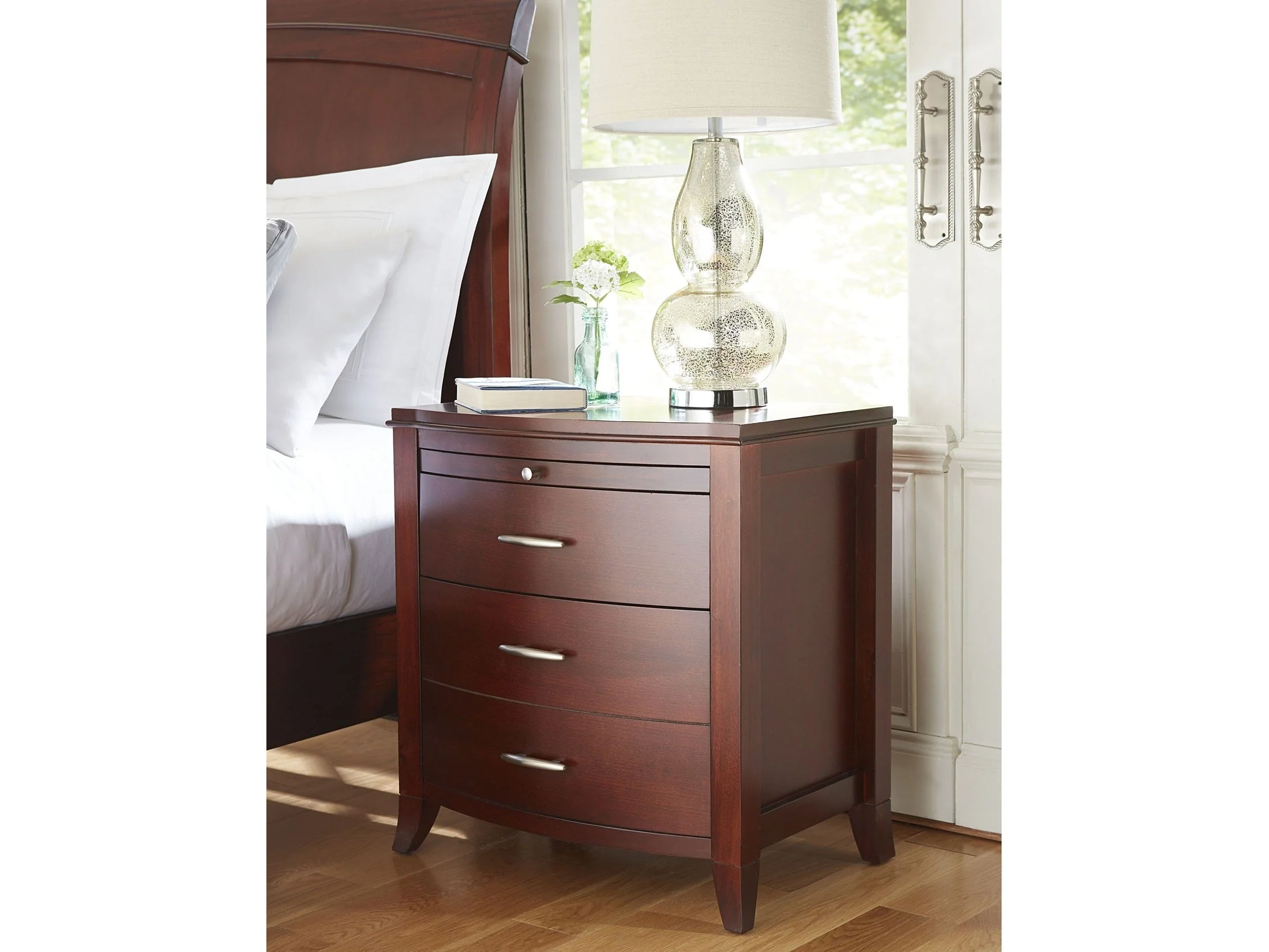 Brighton Charging Station Nightstand in Cinnamon