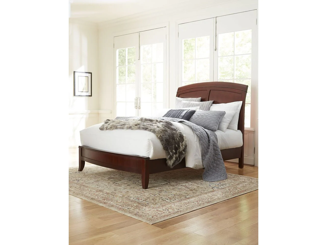 Brighton Wood Eastern King Sleigh Bed in Cinnamon