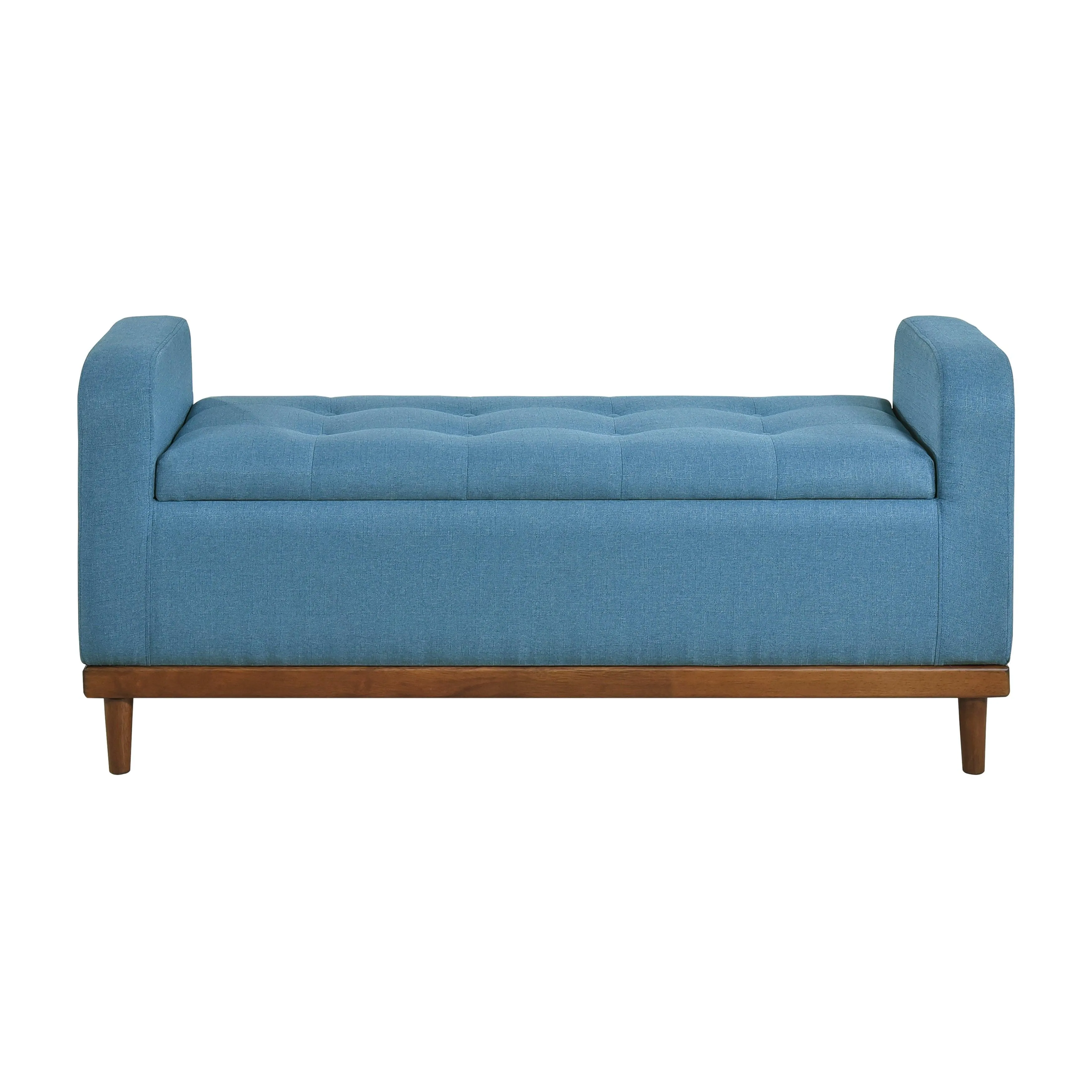 Brigitte Blue Lift Top Storage Bench - Image 3