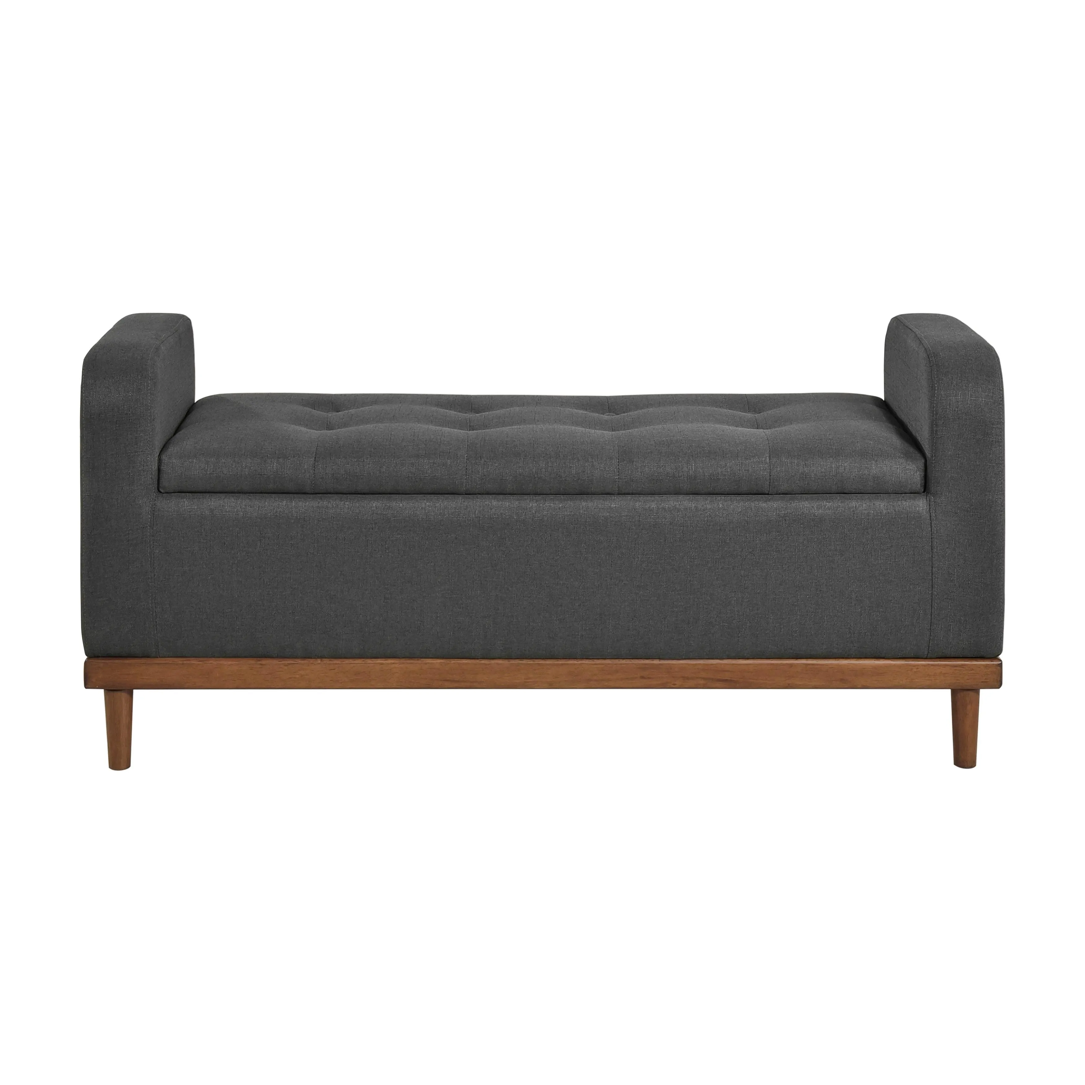 Brigitte Dark Gray Lift Top Storage Bench - Image 3