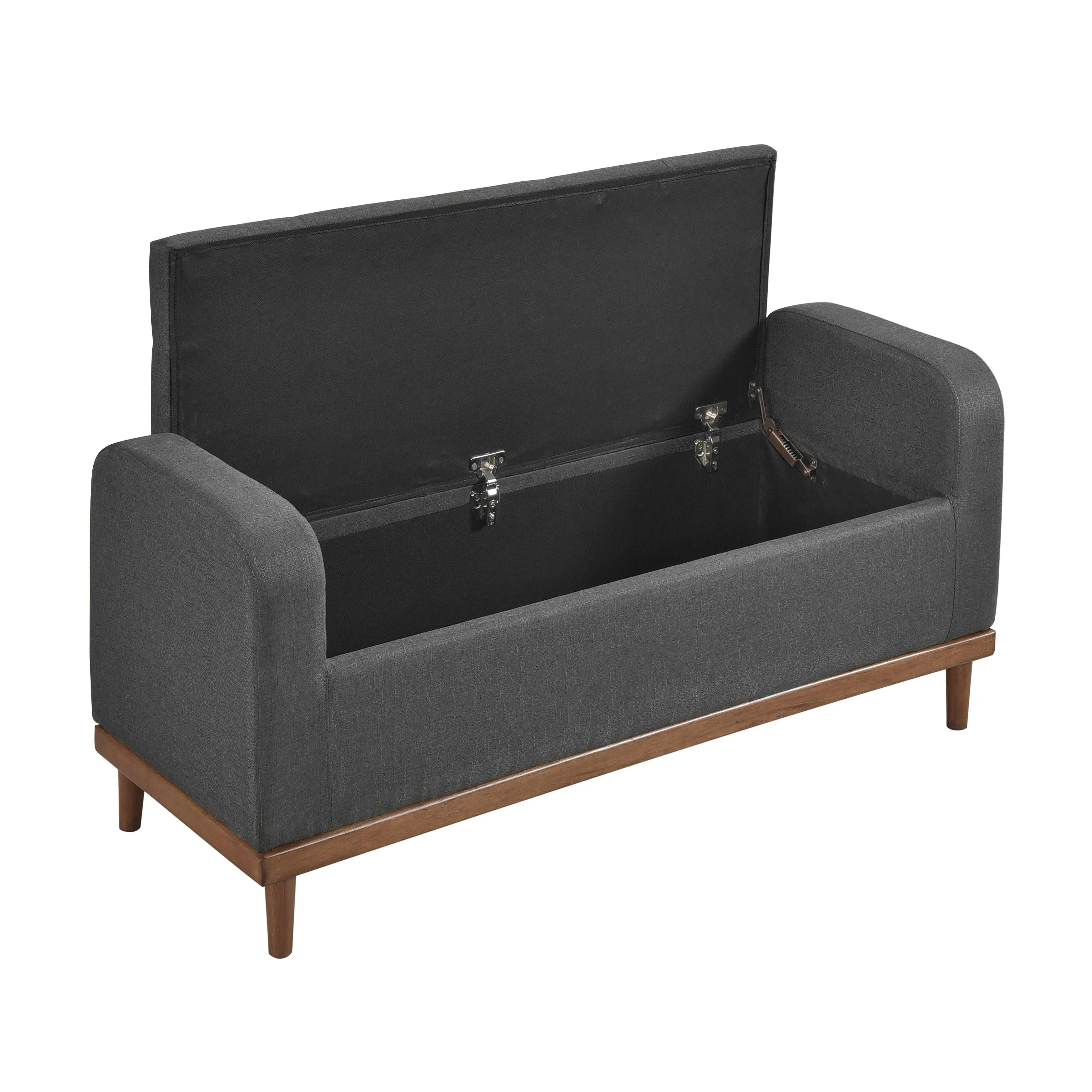 Brigitte Dark Gray Lift Top Storage Bench - Image 5