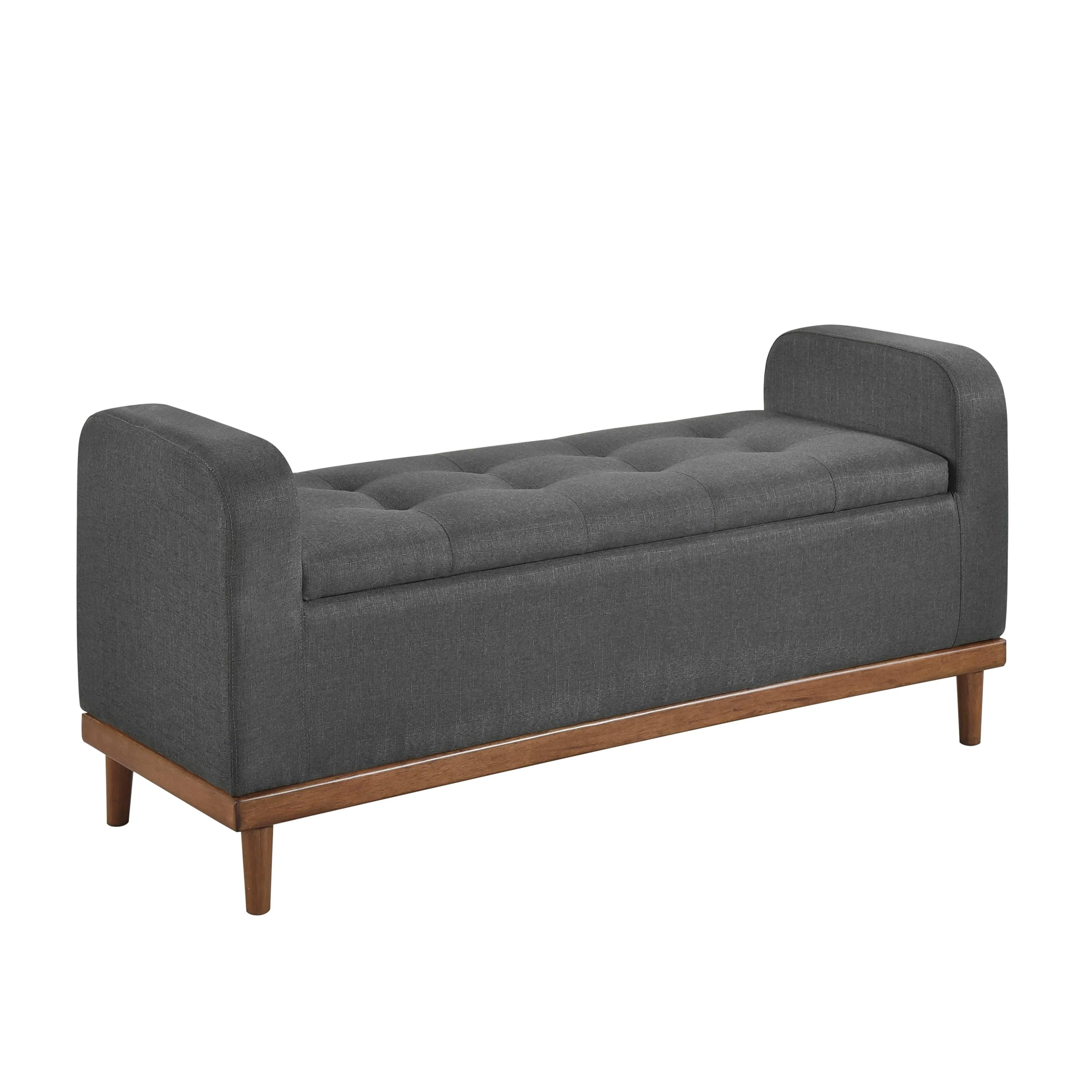 Brigitte Dark Gray Lift Top Storage Bench - Image 8
