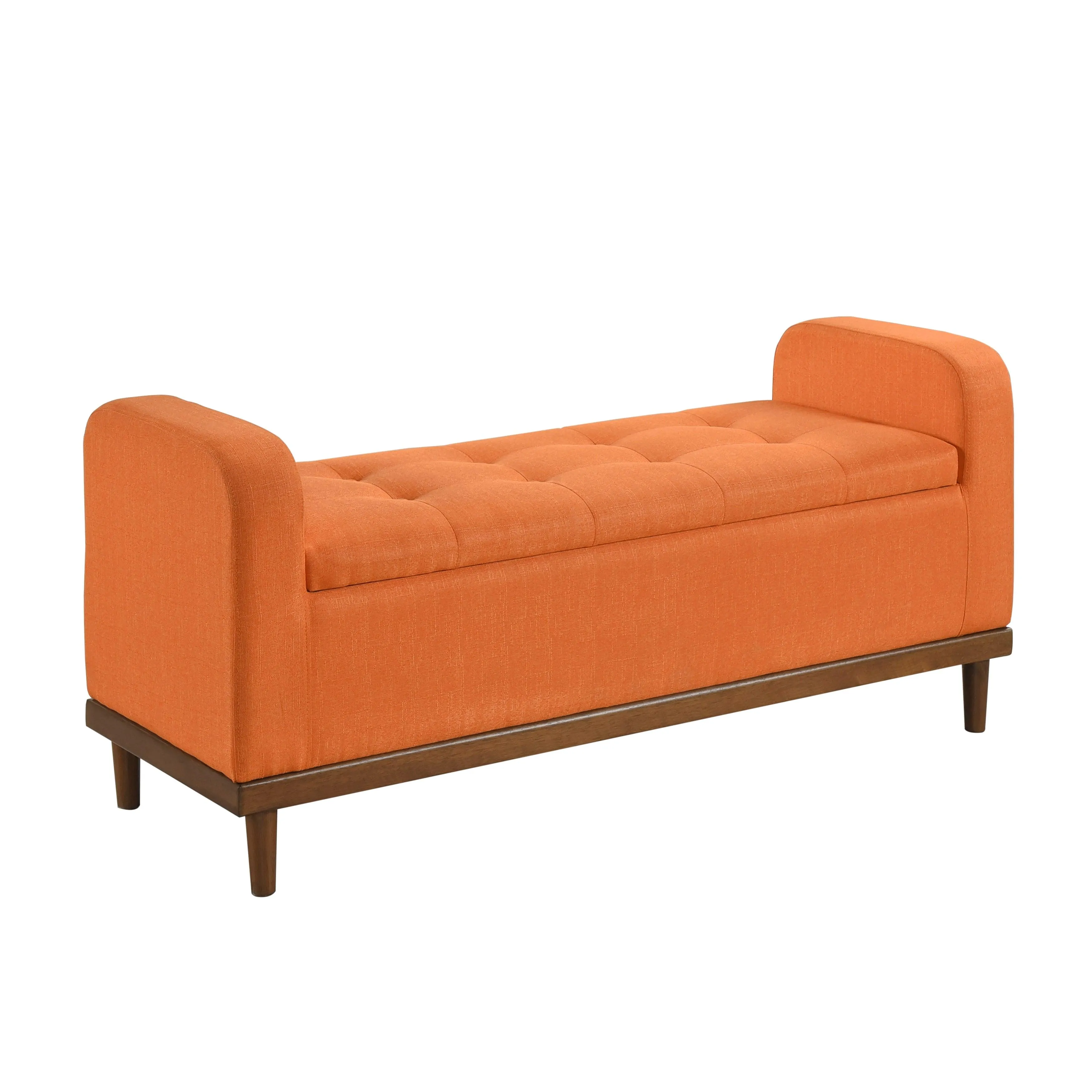 Brigitte Orange Lift Top Storage Bench - Image 8