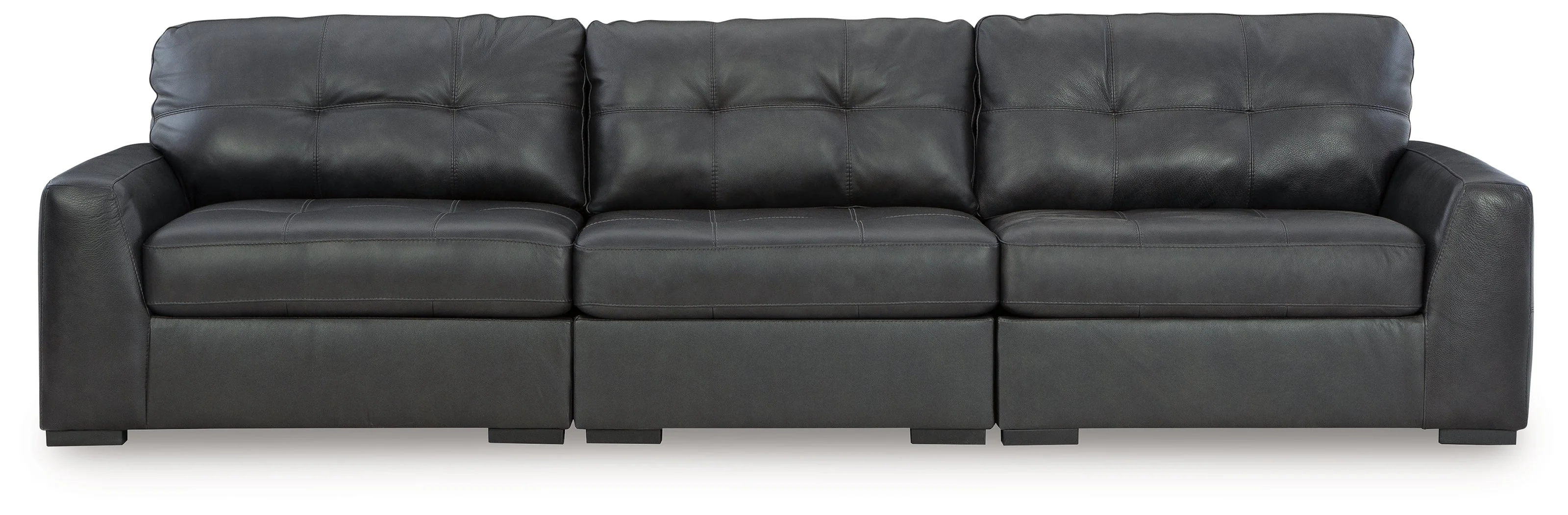 Brindley Pier Fog3-Piece Leather Modular Sofa - Image 2