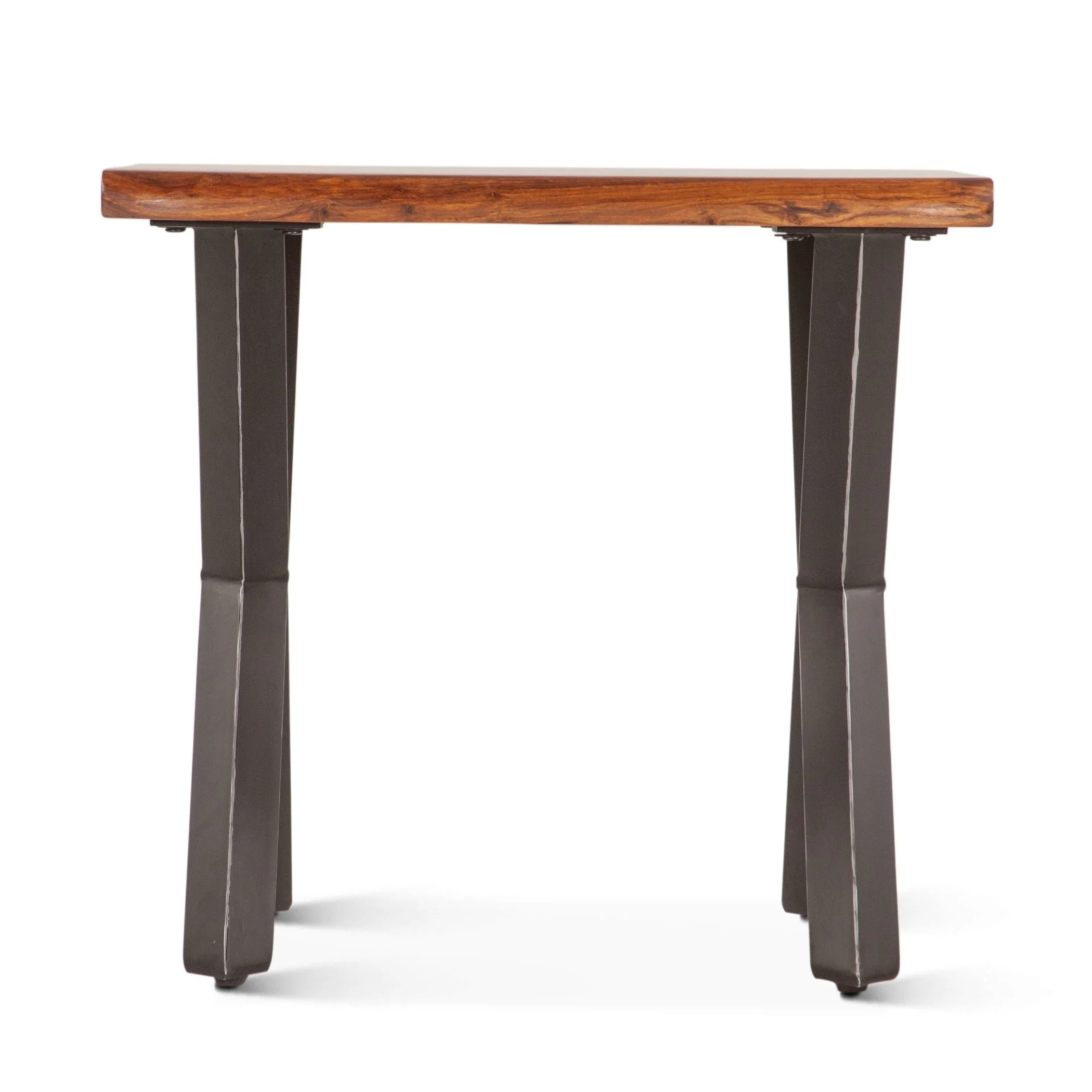 Brisbane 26" Side Table in Natural Sheesham Wood and Iron - Image 2