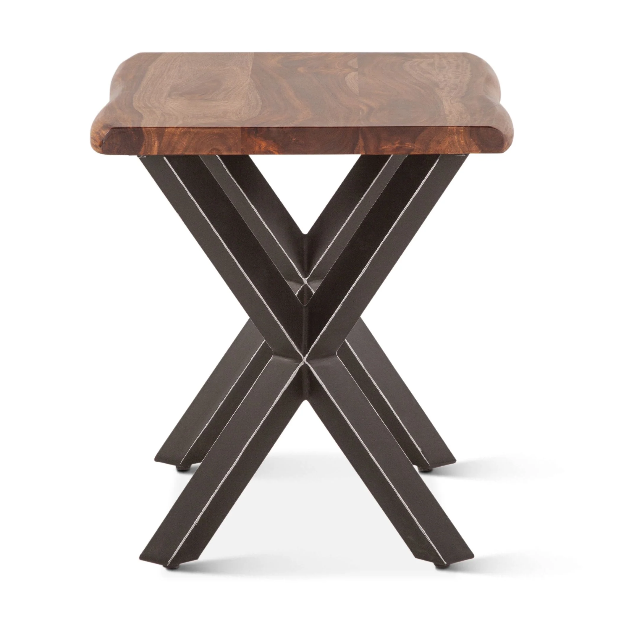 Brisbane 26" Side Table in Natural Sheesham Wood and Iron - Image 4