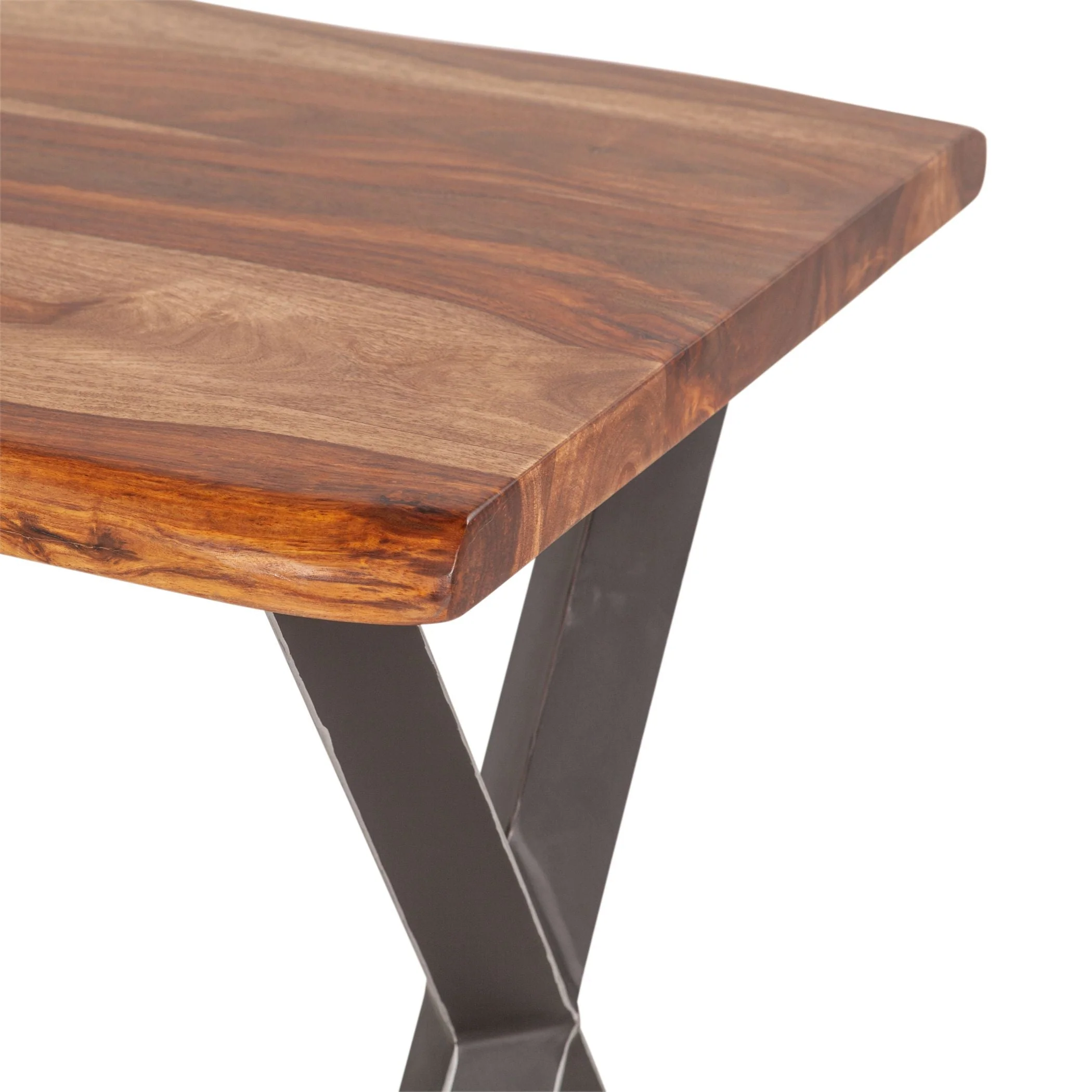 Brisbane 26" Side Table in Natural Sheesham Wood and Iron - Image 5