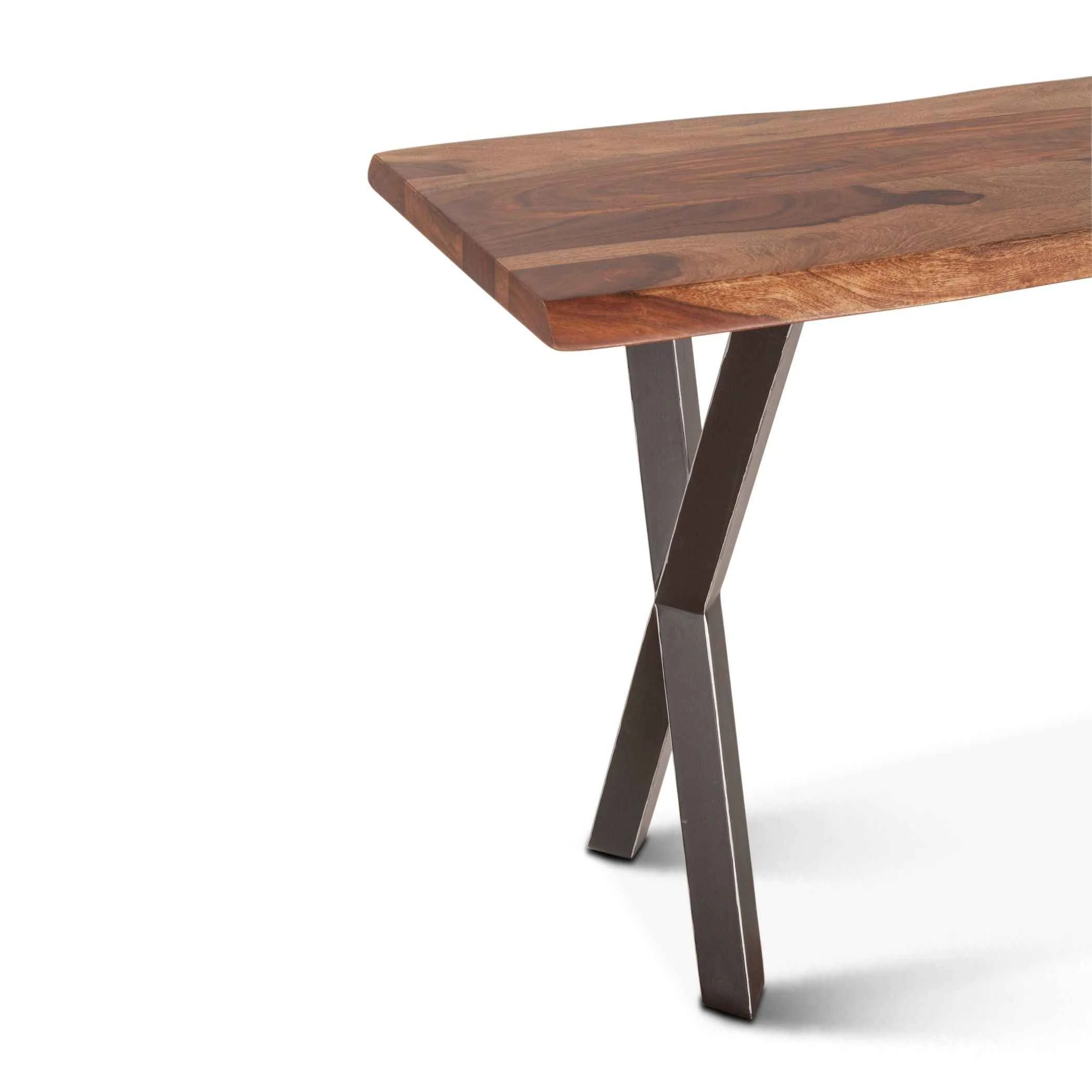 Brisbane 58" Console Table in Natural Sheesham Wood and Iron - Image 4