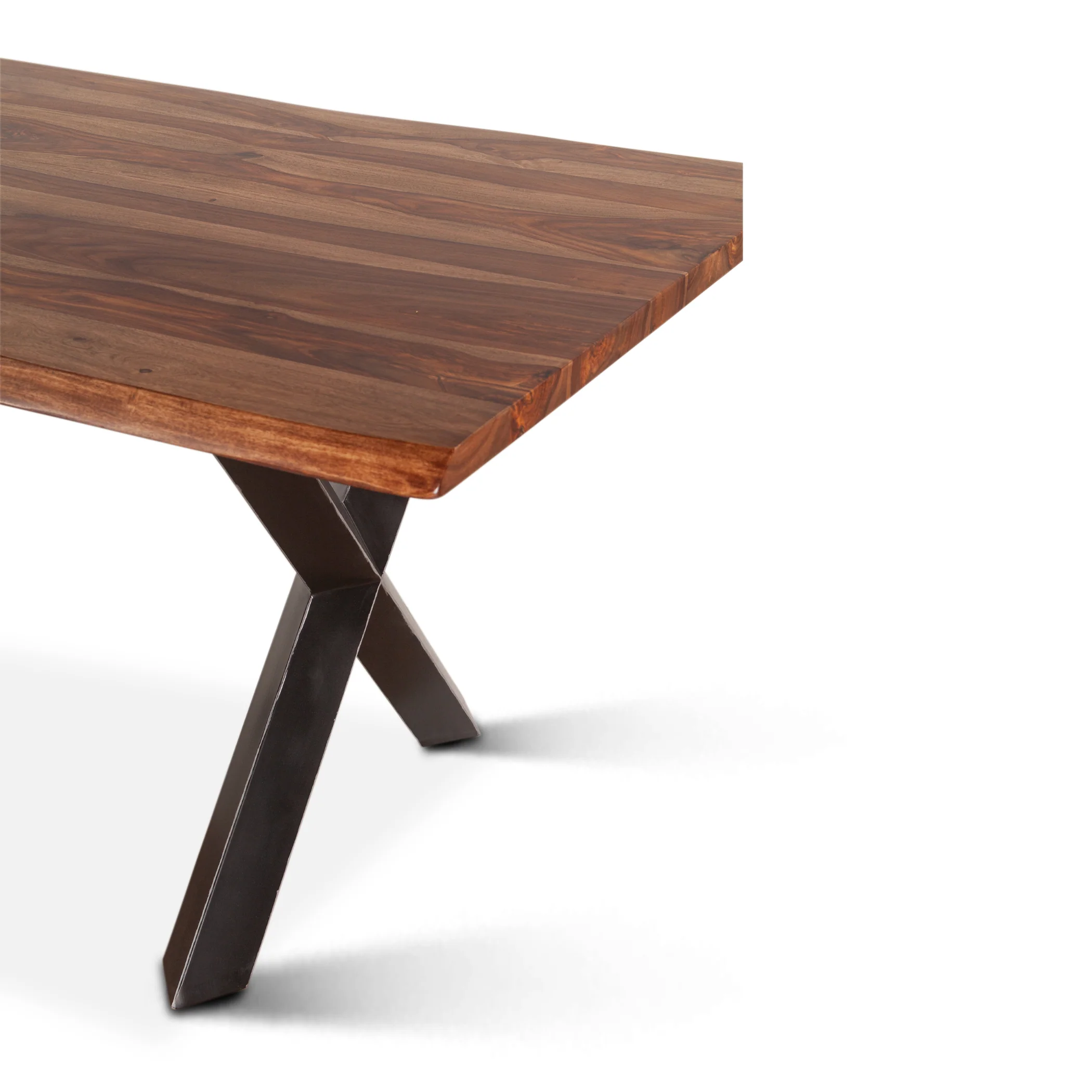 Brisbane 80" Dining Table in Natural Sheesham Wood and Iron - Image 2
