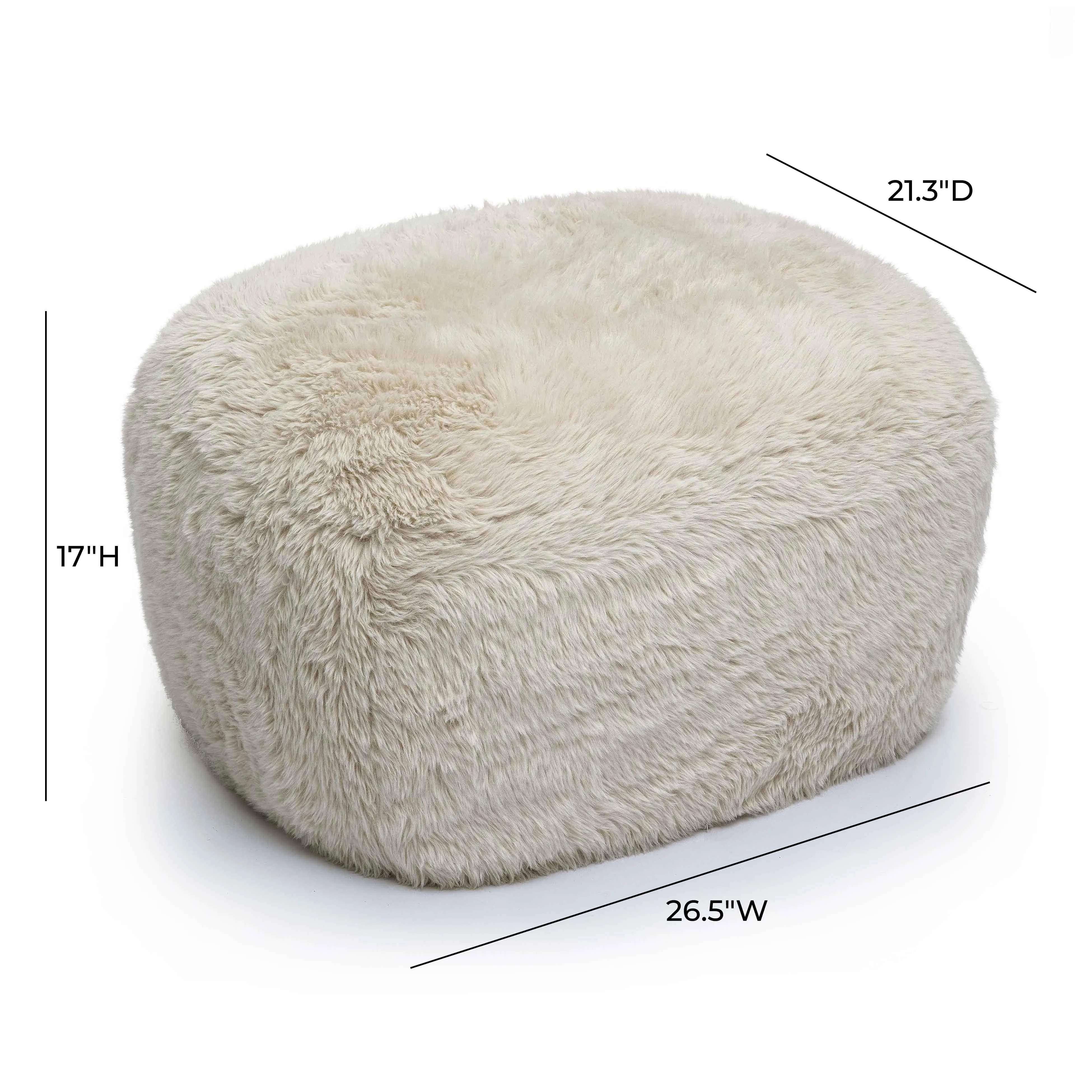 Britt Vegan Shearling Ottoman - Image 5