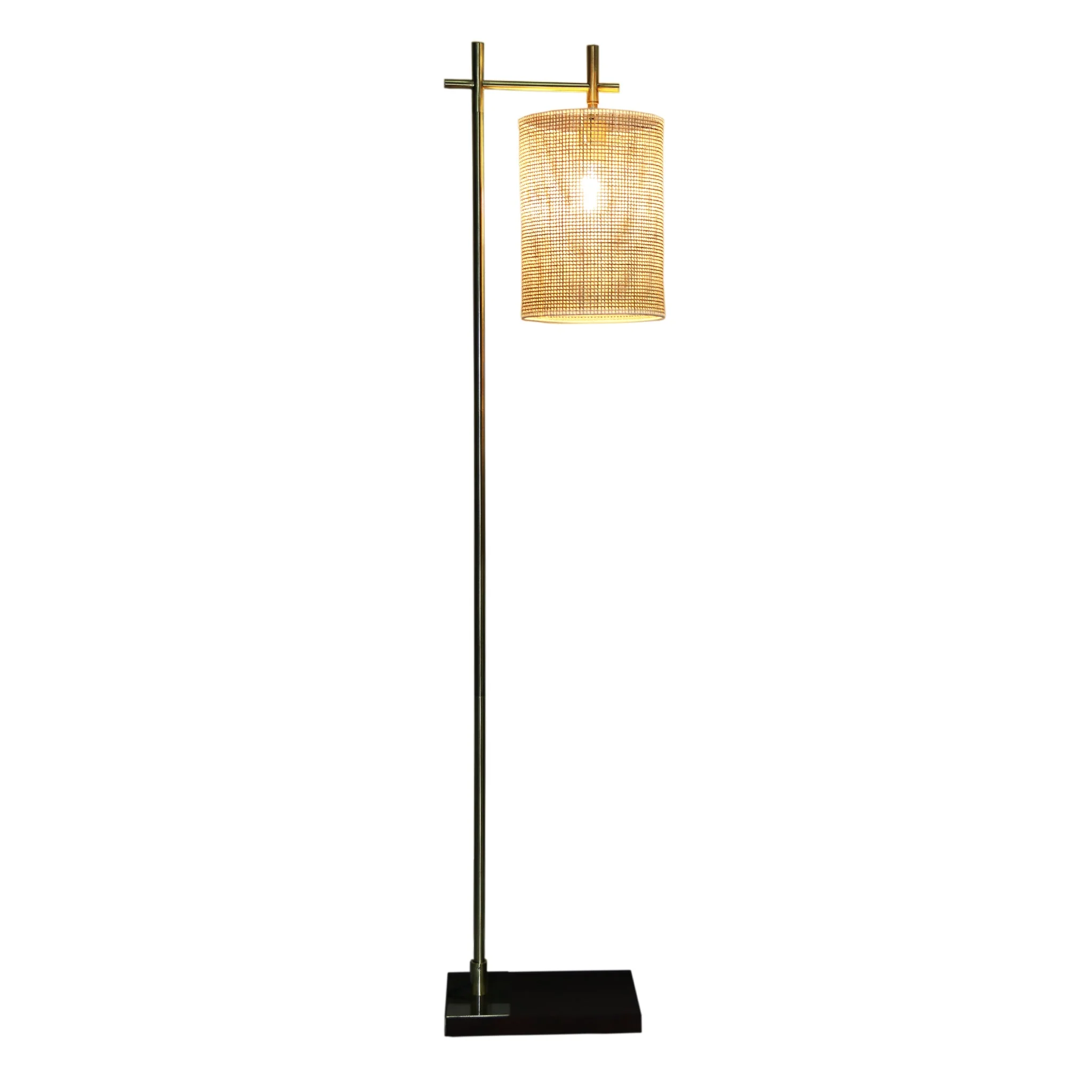 Brizo Bamboo Lampshade Floor Lamp Dark brown and Bronze - Image 2