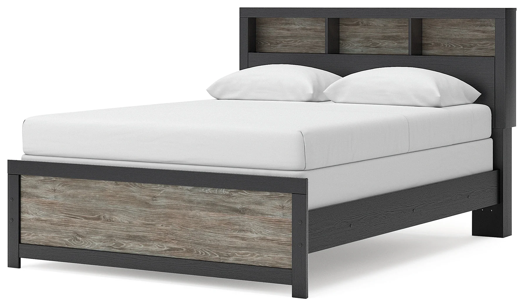Broachmyn Black/Gray LED Bookcase Panel Bedroom Set - Image 9
