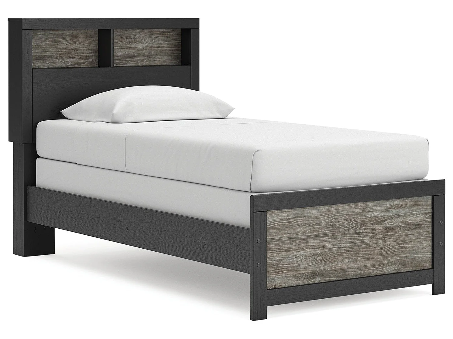 Broachmyn Black/Gray Twin Bookcase Bed