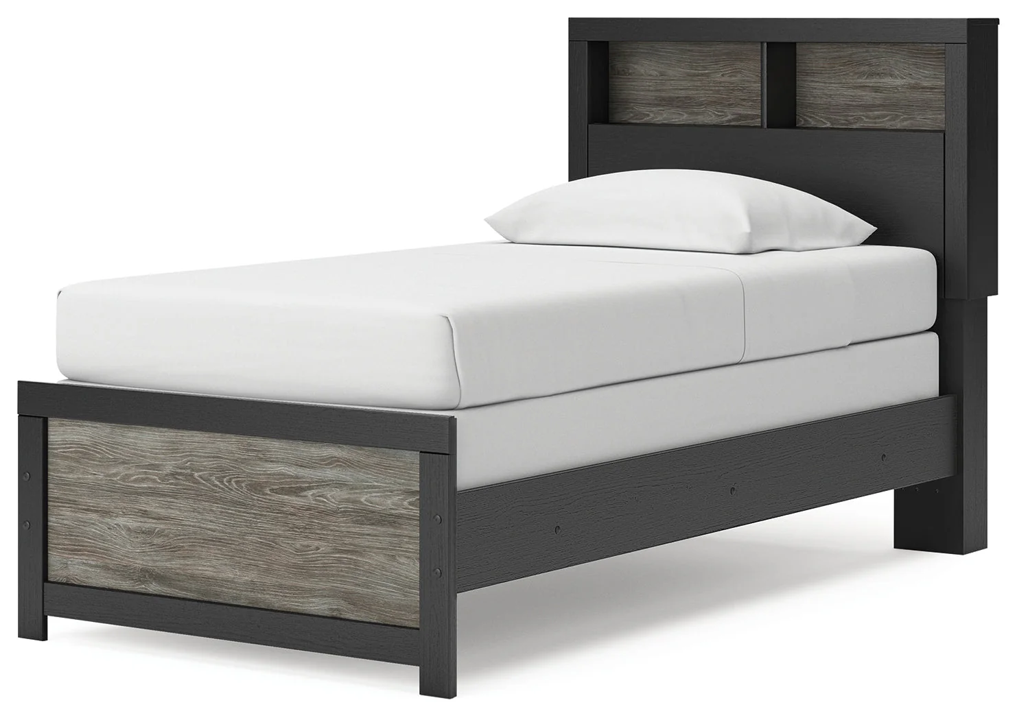 Broachmyn Black/Gray Twin Bookcase Bed - Image 2