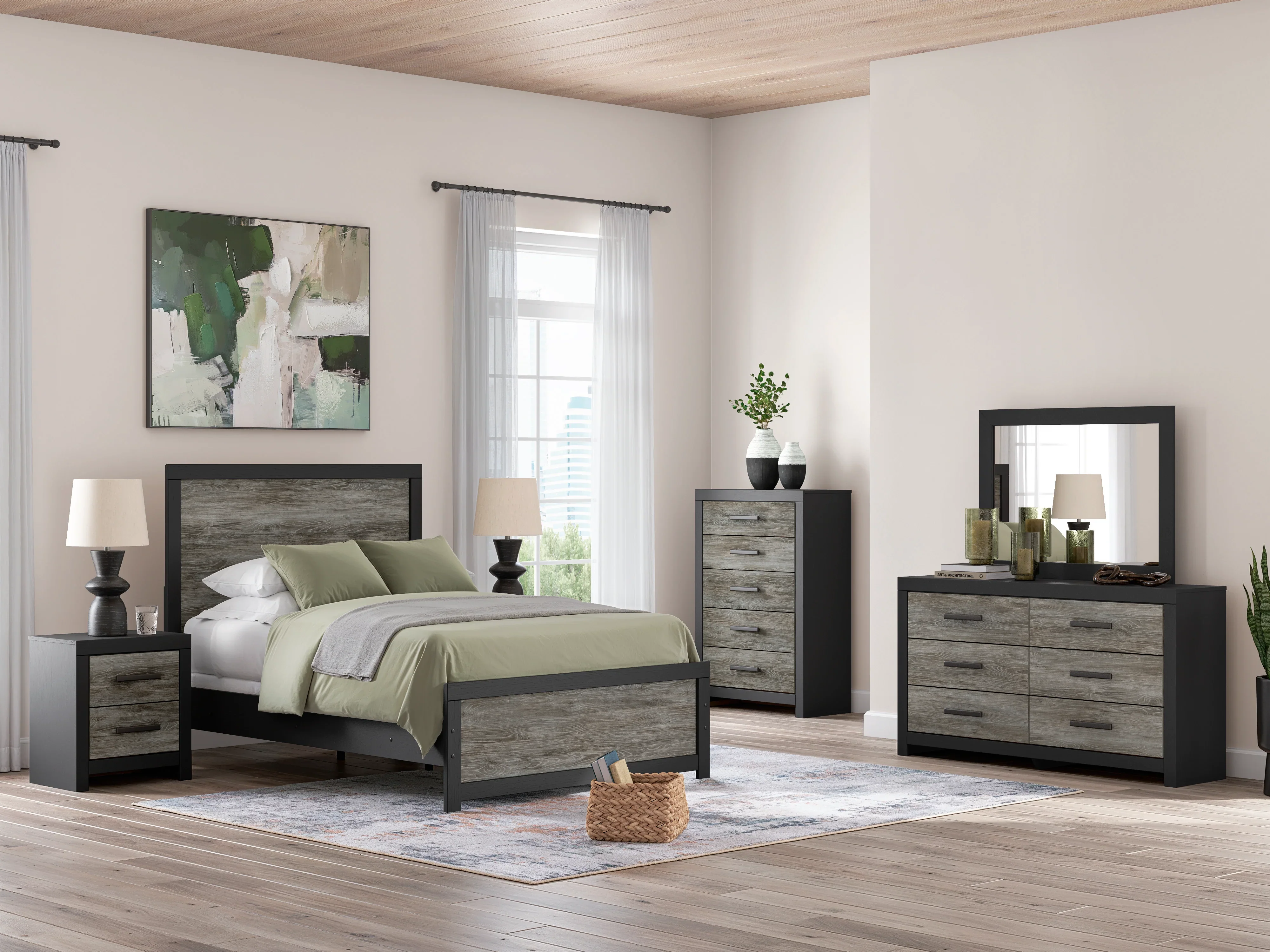 Broachmyn Black/Gray Youth Panel Bedroom Set