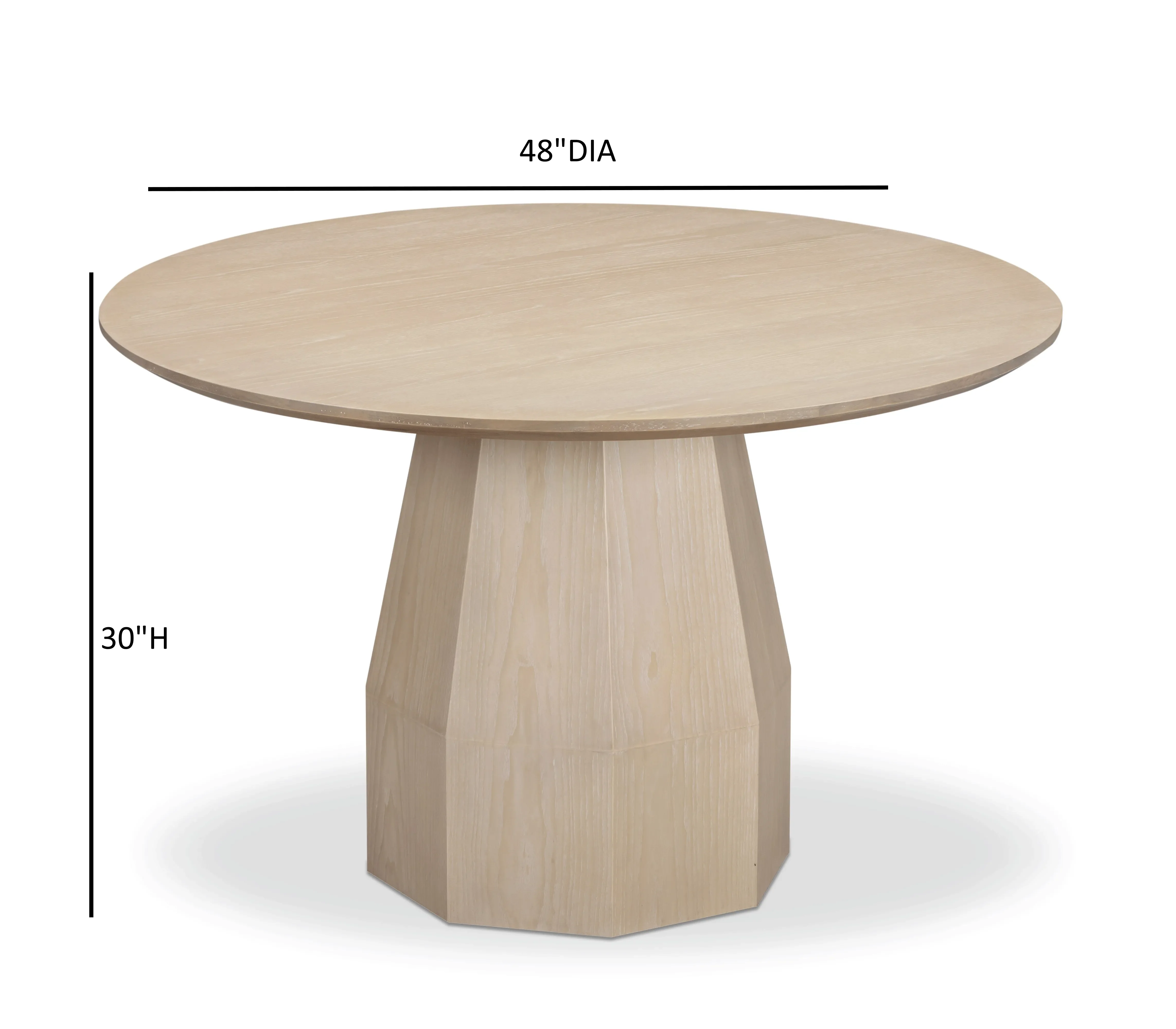 Brocha 48'' Ash Wood Round Dining Table - Image 5