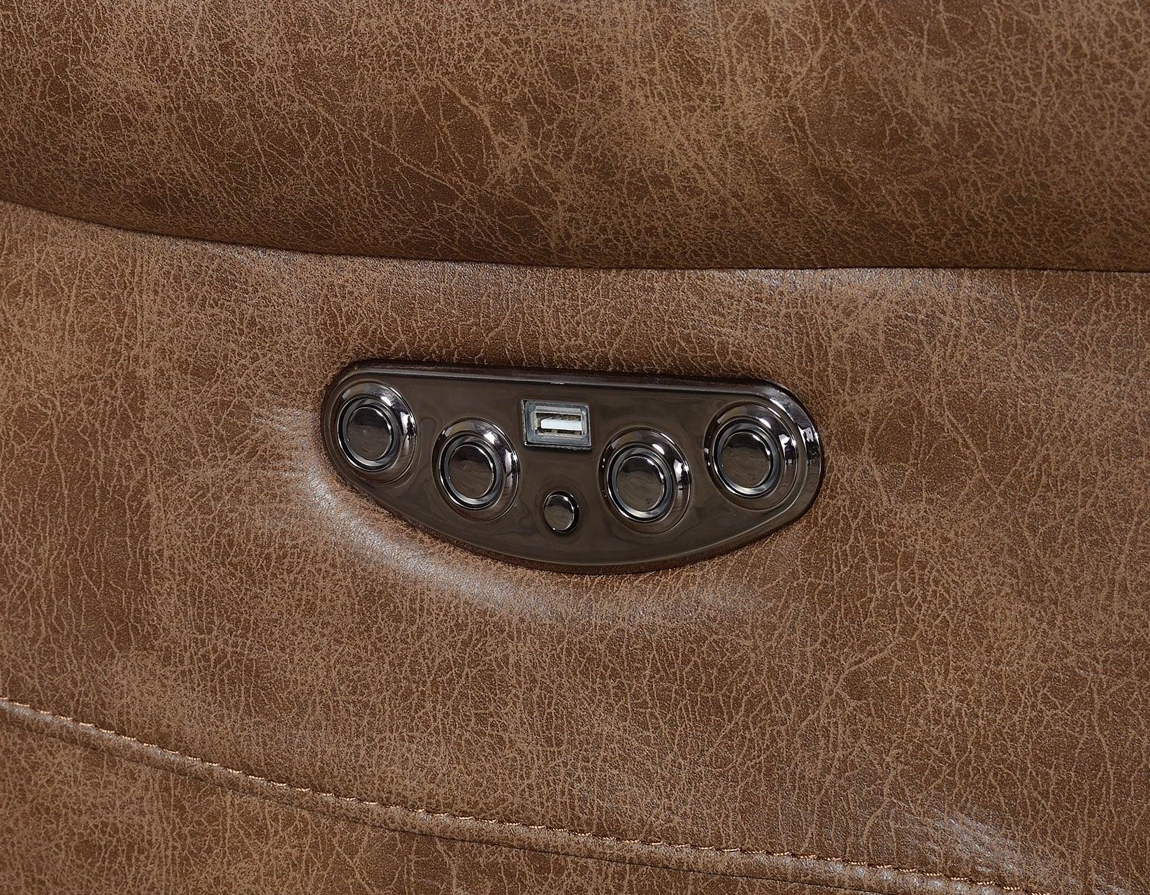 Brock Cinnamon Dual-Power Reclining Console Loveseat - Image 4