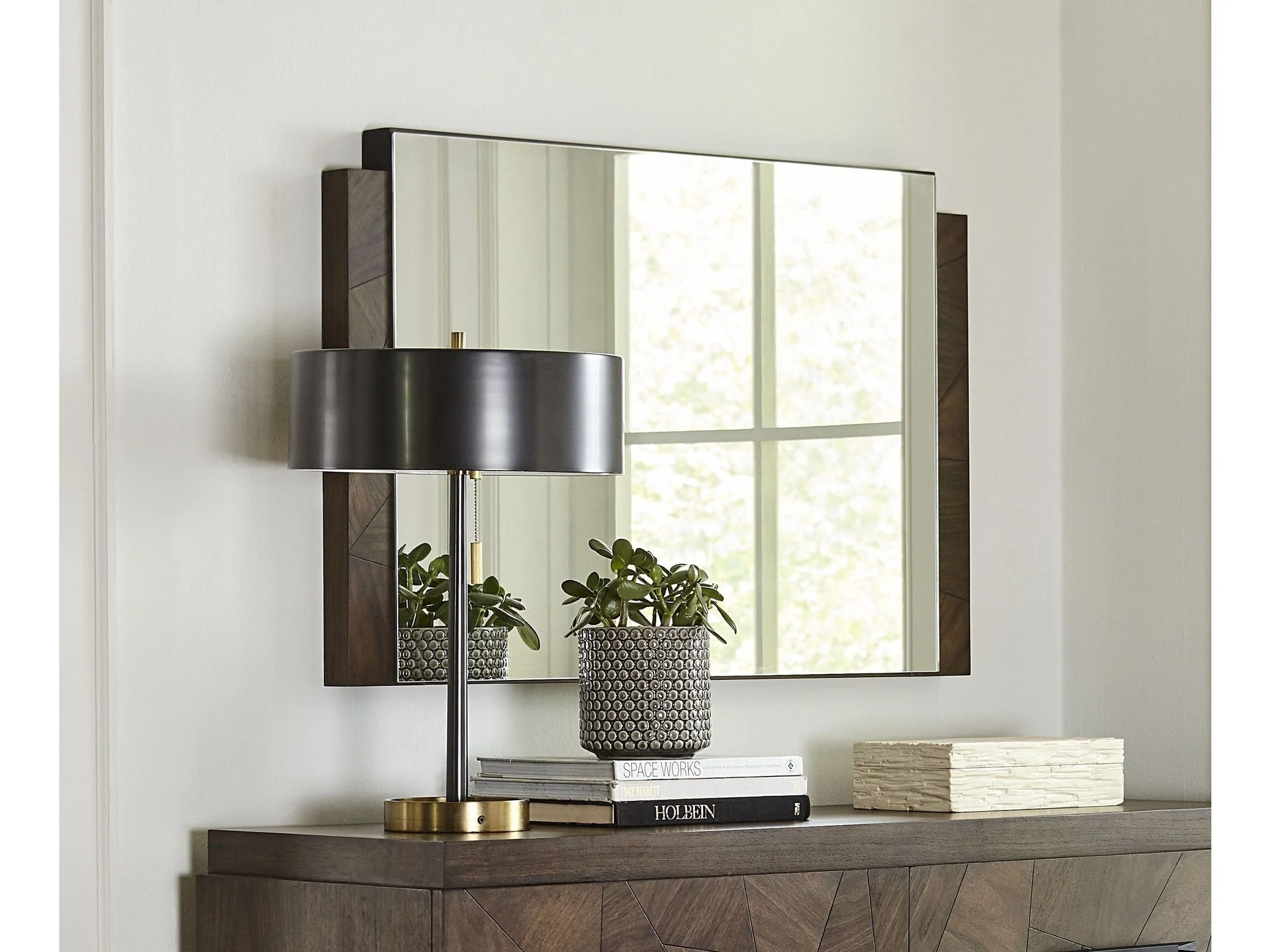 Broderick Chesser Mirror in Wild Oats Brown