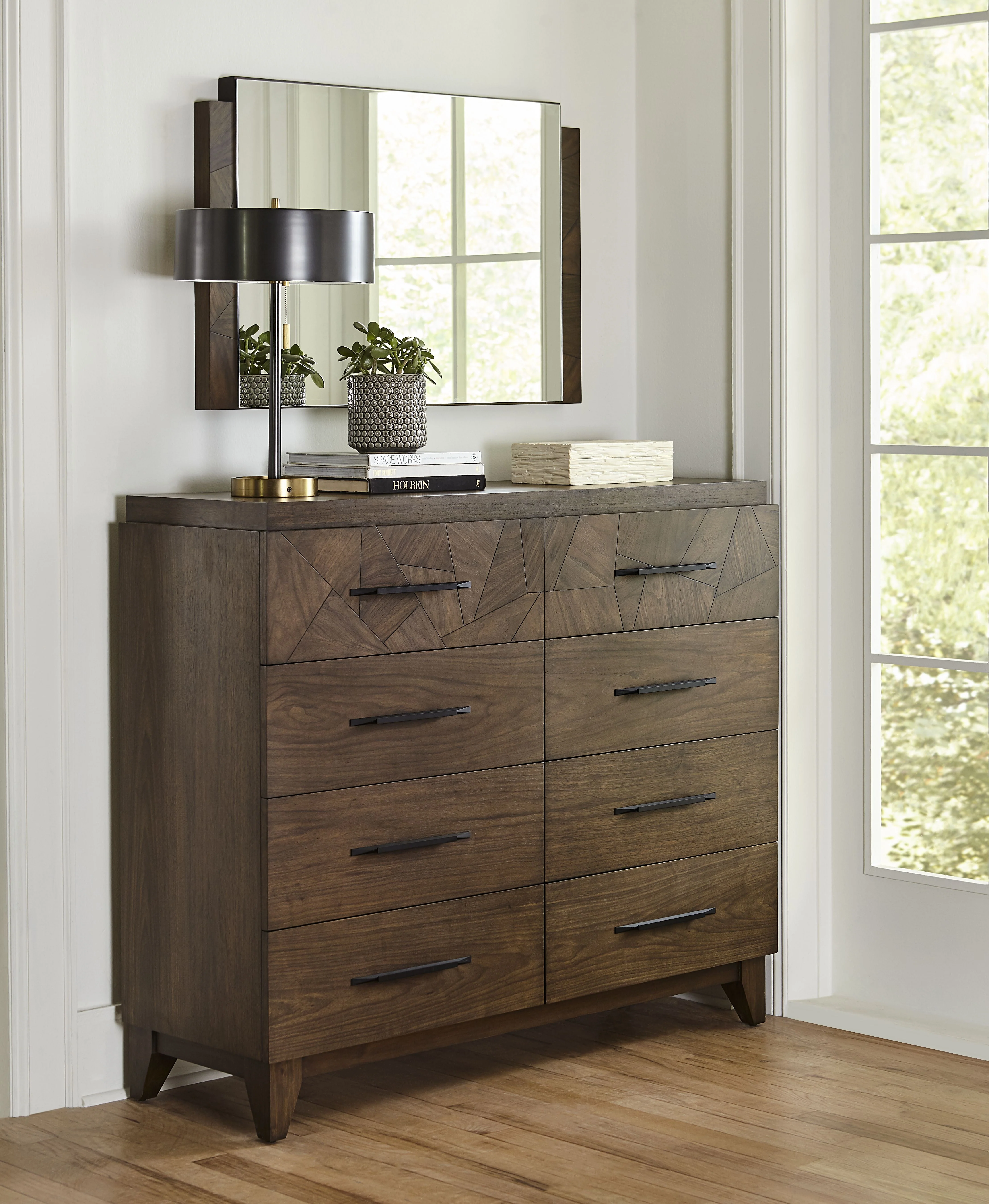 Broderick Chesser Mirror in Wild Oats Brown - Image 2
