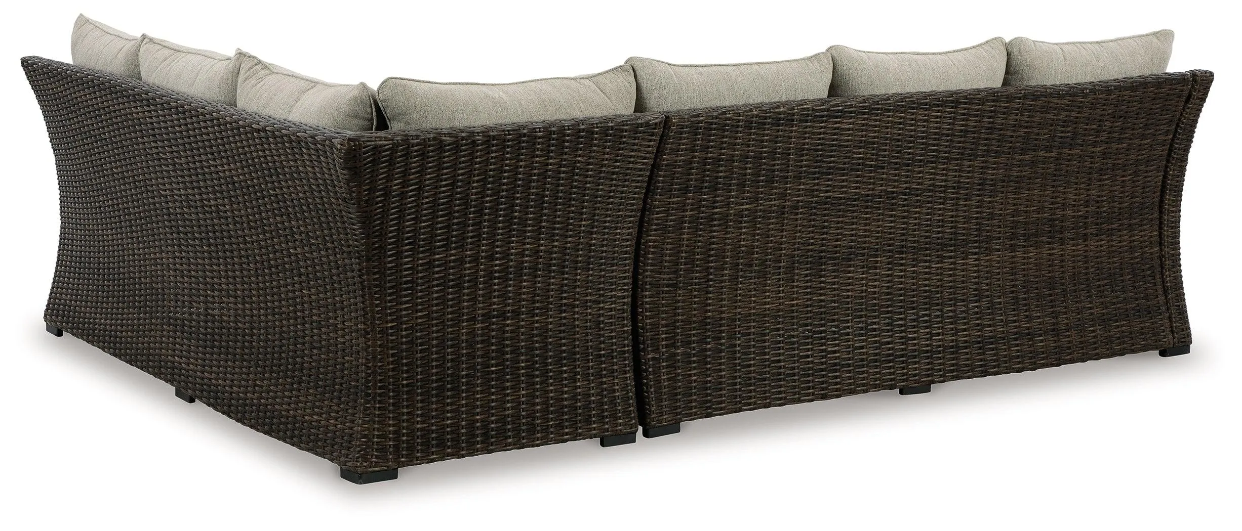 Brook Ranch Brown Outdoor Sofa Sectional with Cushion - Image 5