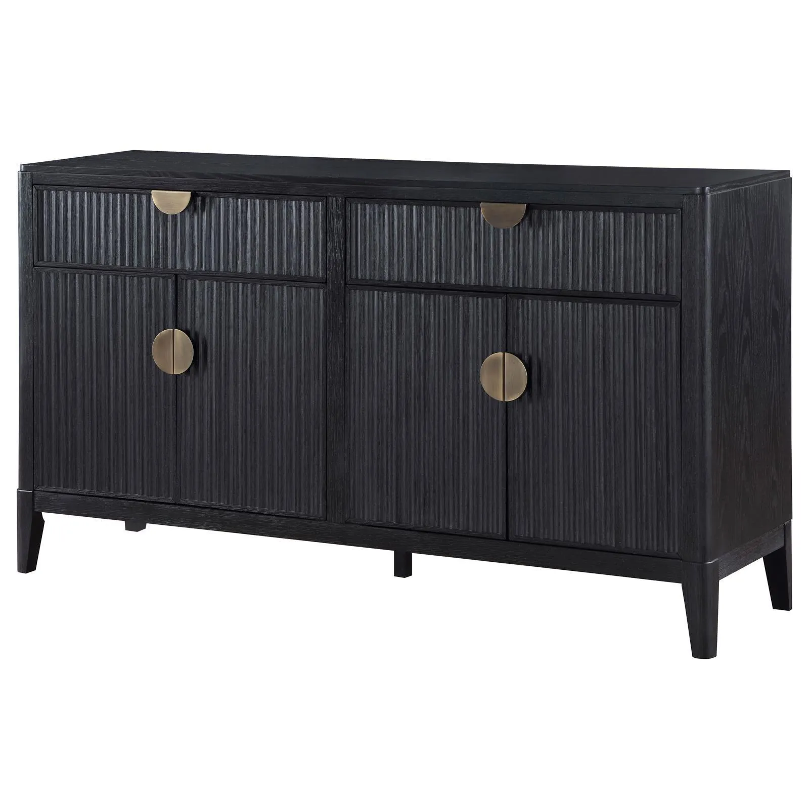 Brookmead Black 2-drawer Sideboard Buffet with Storage Cabinet - Image 4