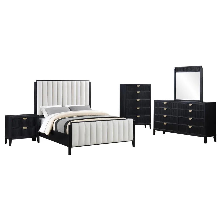 Brookmead Black 5-Piece Upholstered Eastern King Bedroom Set - Image 2